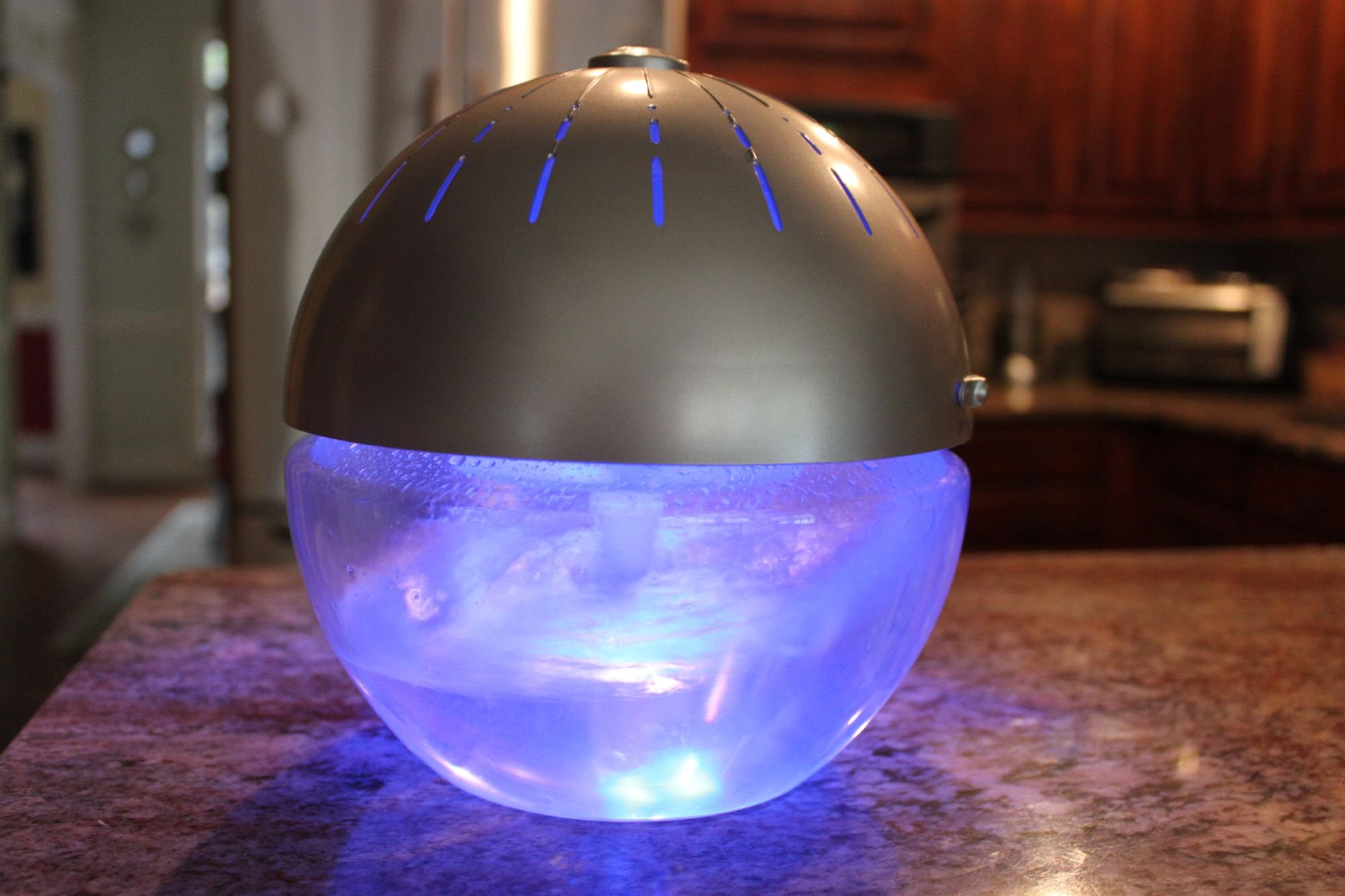 EcoGecko Earth Globe Air Revitalizer, Air Washer, Air Freshener, Room Aromatizer, Aroma and Essential Oil Diffuser with 10ML Lavender Oil, Silver 4
