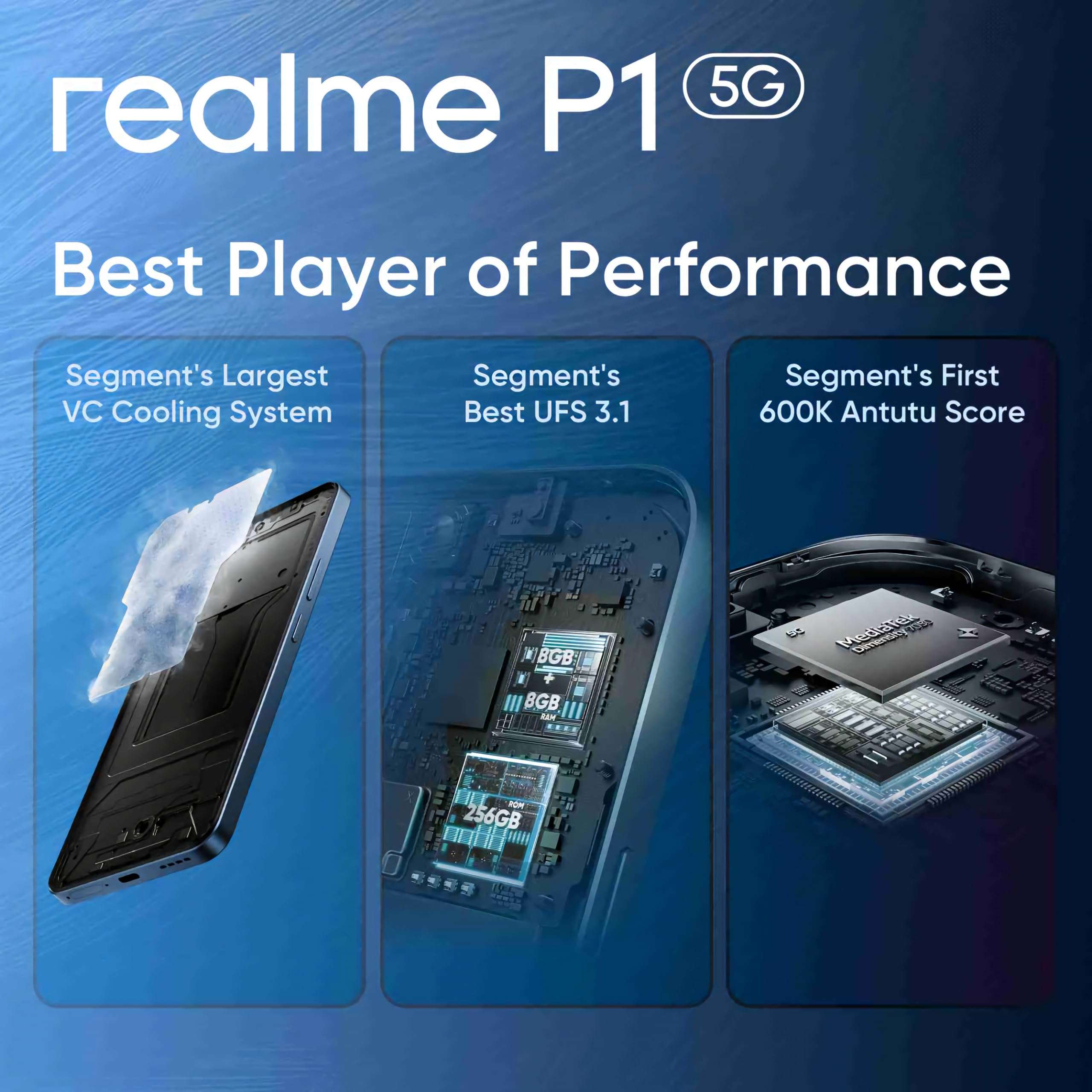realme P1 5G (Feather Blue, 8GB RAM, 256GB Storage) 4