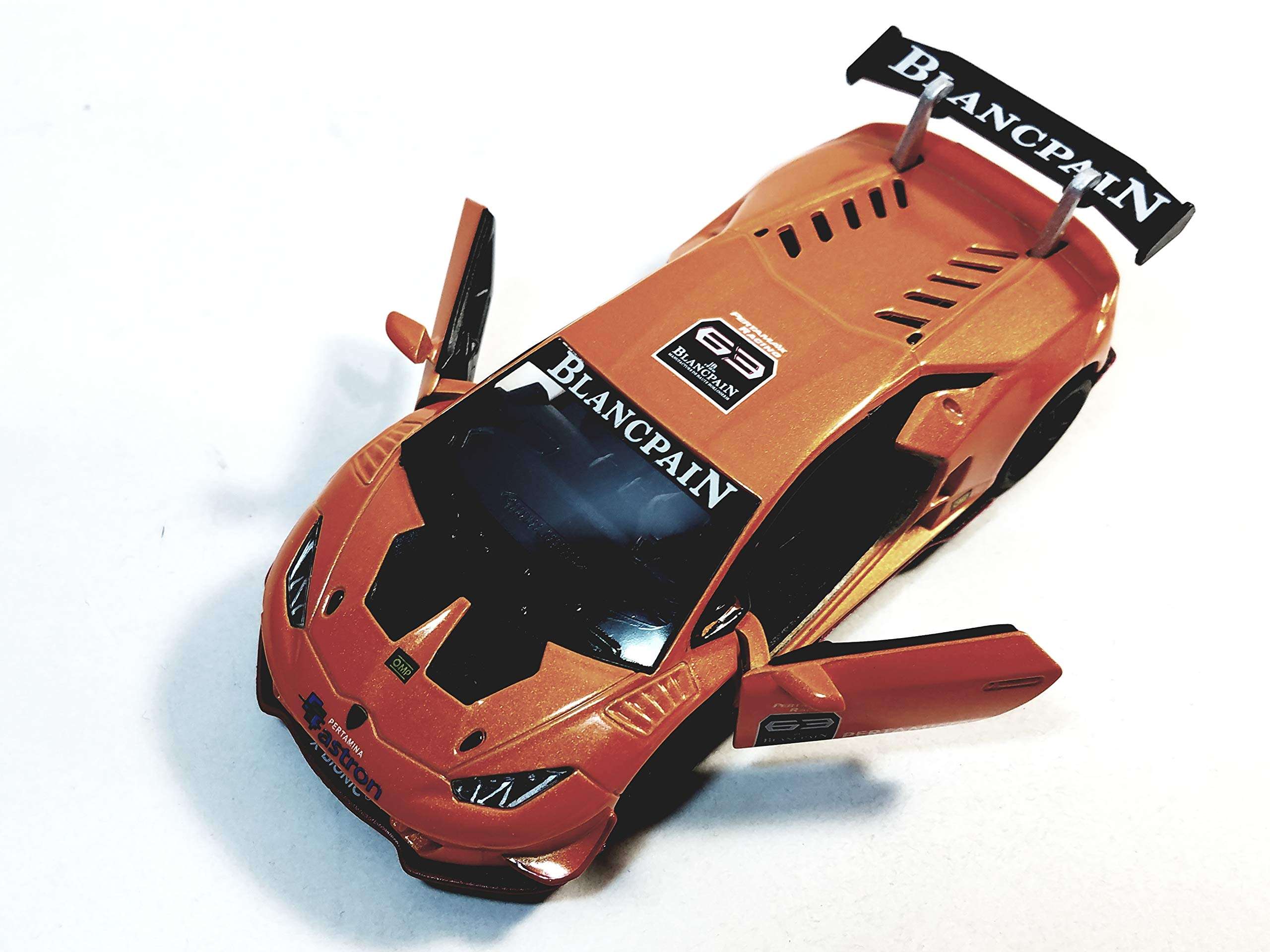 KiNSMART Lamborghini Tangerine Orange Huracan LP 620-2 Super Trofeo 1:36 Scale Die Cast Model Toy Super Race Car 4