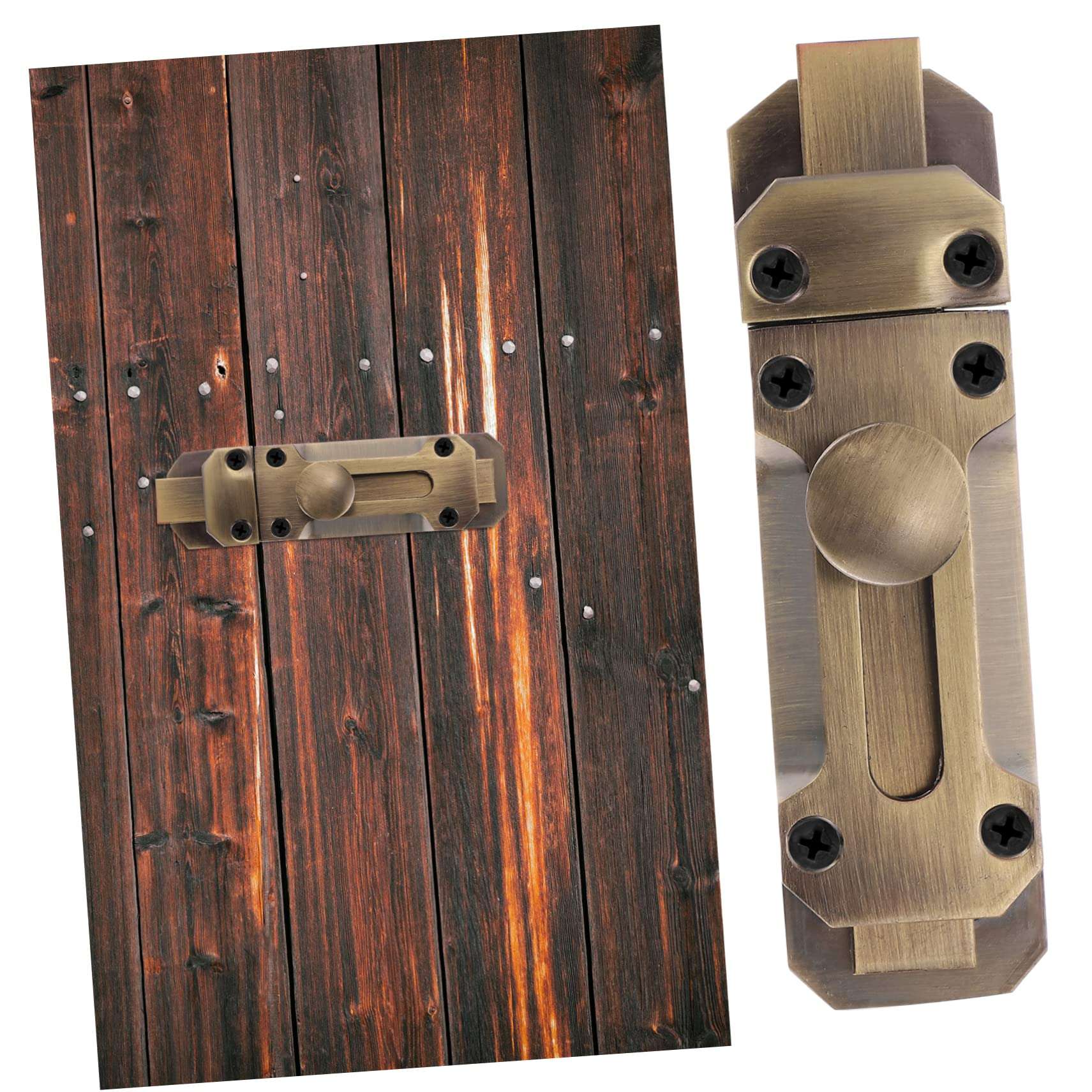 2pcs Deadbolt Door Keyless Door Latch Door Security Latch Door Slide Lock Door Safety Latch Door Bolt Lock Wooden Door Latch Slide Door Lock Zinc Alloy Door Latch Retro Door Latch 6