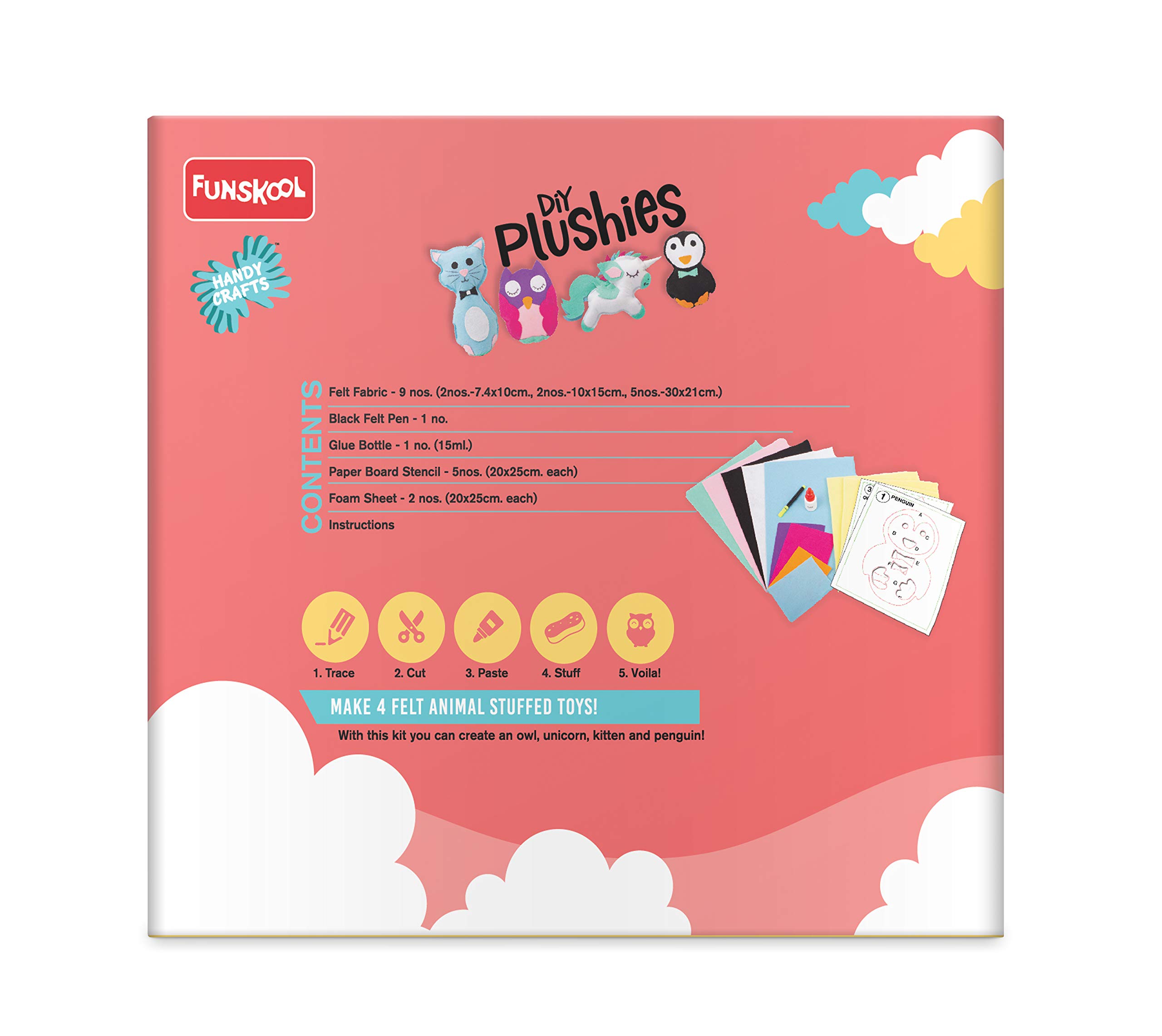 Handycrafts - DIY Plushies, Soft Toy Maker, Make Your own Stuffed Animal & Funskool Games - Topple, Strategy Balancing and Skill Game, Stack 5 in a Row - Multicolor 4