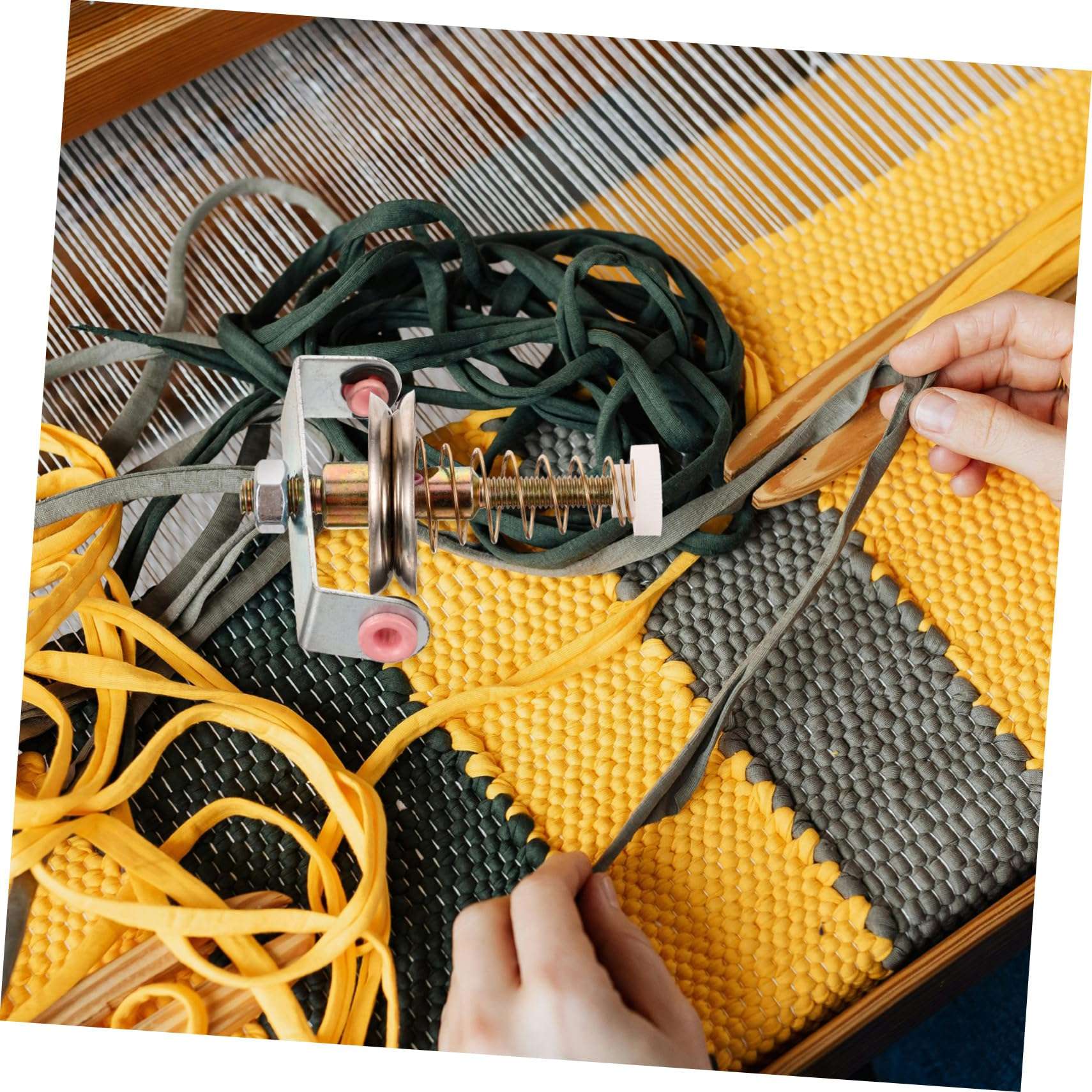 TEHAUX 3sets Sewing Embroidery Machine Accessory Fabric Stabilizer Spring Rope Threading Device for Quilting 2pcs*3 5