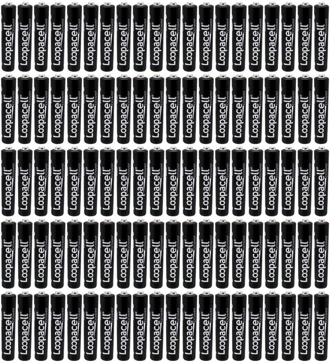 LOOPACELL Pack of 100 E96 AAAA Alkaline Batteries 1