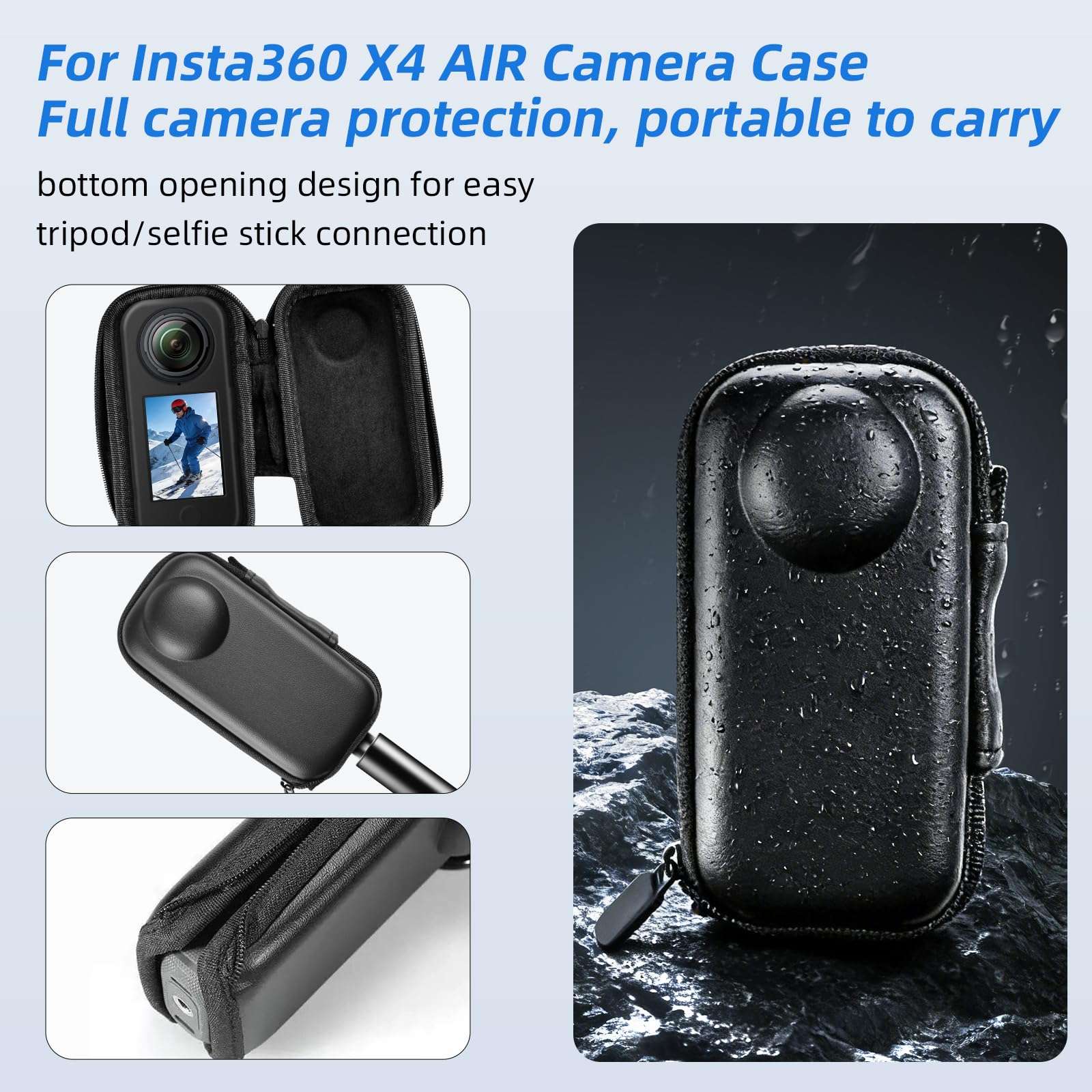 JasonMighty for Insta 360 X4 AIR Accessories Kit Include Camera Case/Silicone Cover/Lens Guards/Screen Tempered Glass/Action Camera Protection Parts for X4 AIR 6