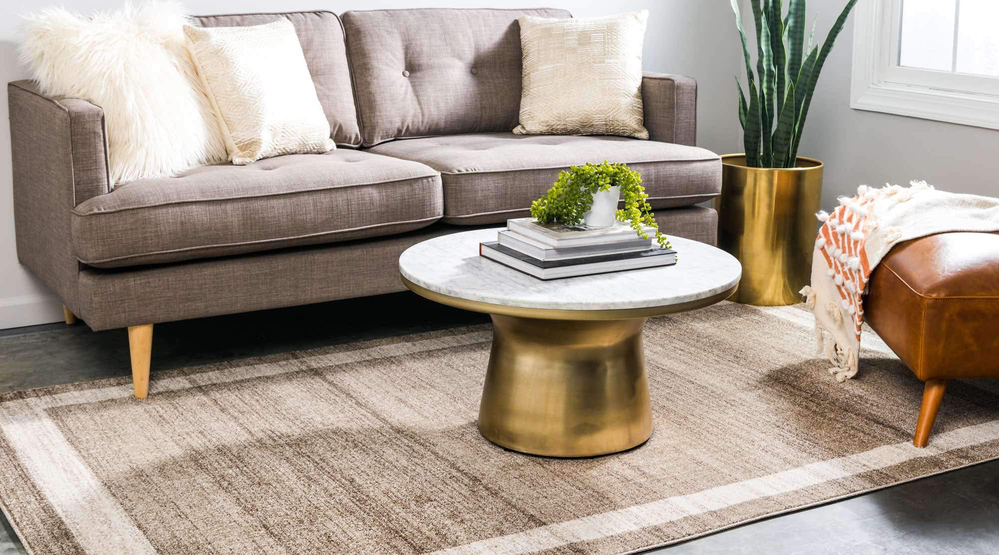 Unique Loom Del Mar Collection Area Rug - Maria (3' 3" x 5' 3" Rectangle, Light Brown/ Ivory) 2
