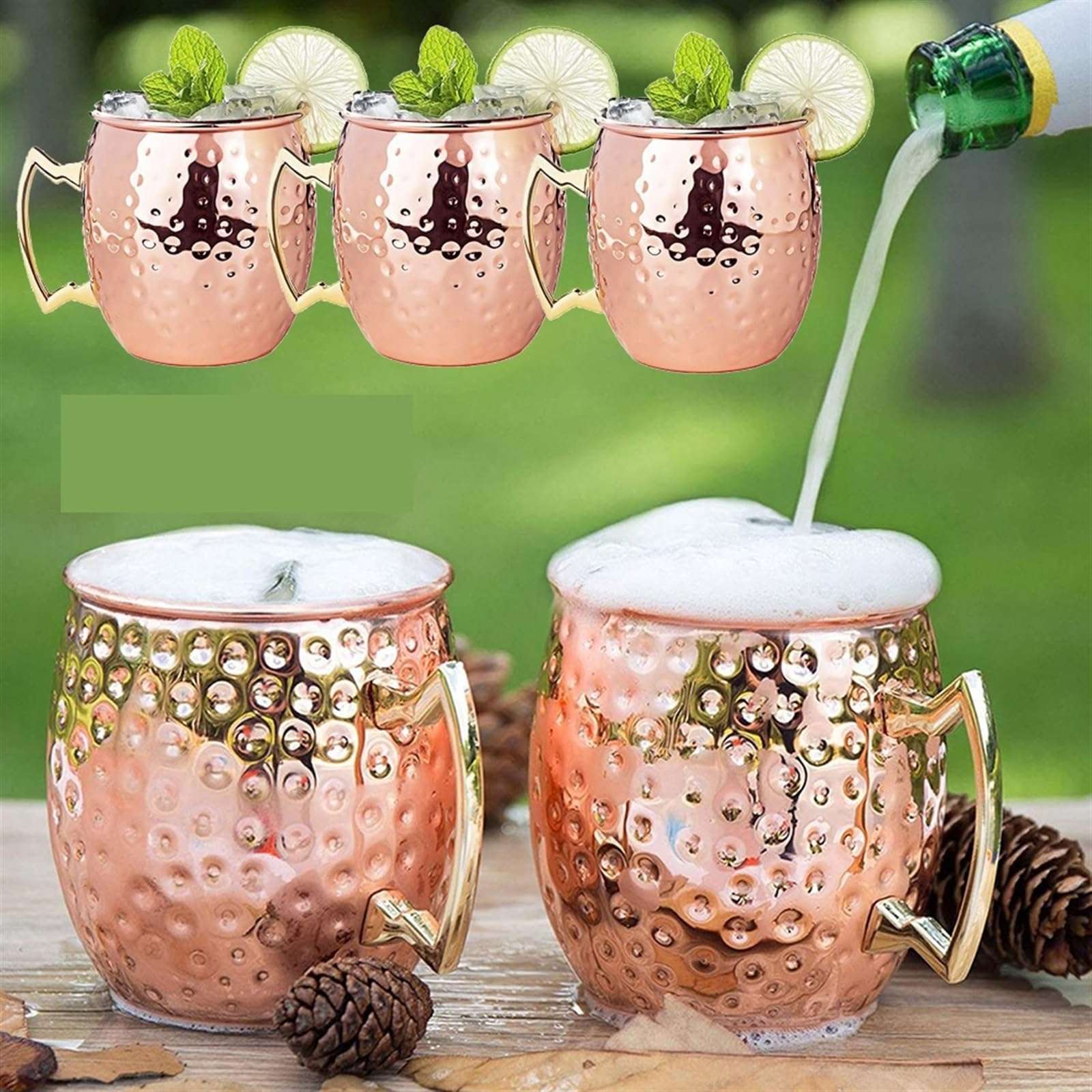 HASMI Coffee Cup Cocktail Wine Cup Mug Stainless Steel Copper Plated Beer Cup Coffee Cup Drinkware Champagne Cup Tea Cup(Color:2), Dingzhebo2022 6