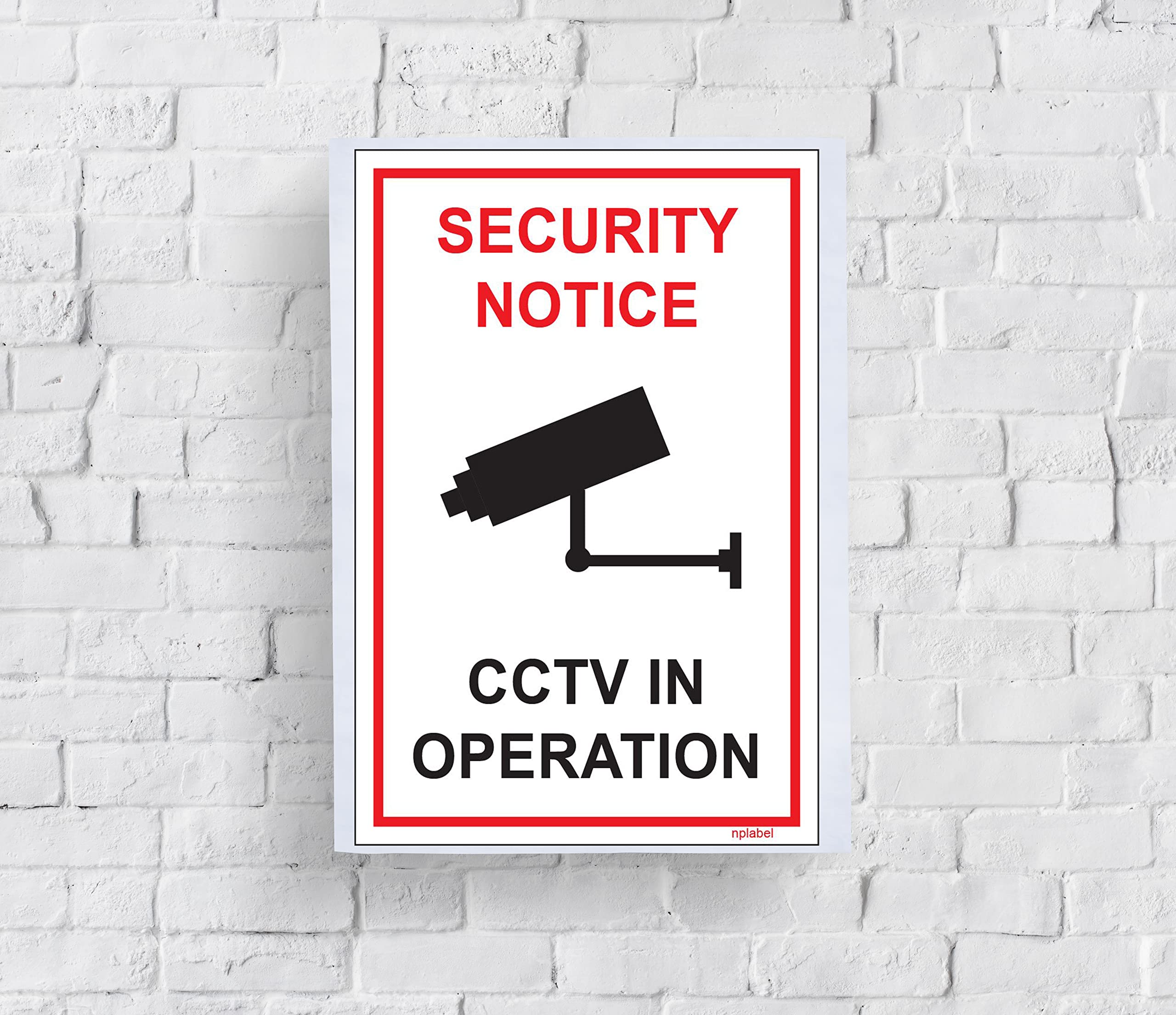 NP LABEL Aluminum Self Adhesive Easy to Stick Label/Sticker, Backside Gumming with 3M Double Side Tape & Laser Printing Technology Label (Security Notice CCTV(4X6 Inch)) 3