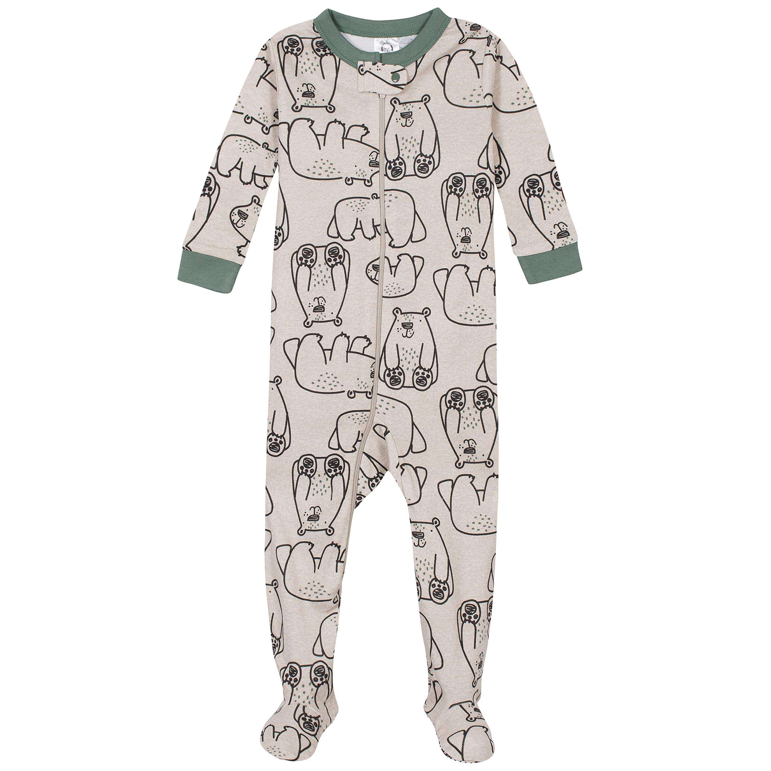 Gerber Baby Boys' 4-Pack Footed Pajamas, Bears & Trucks Grey, 9 Months 2