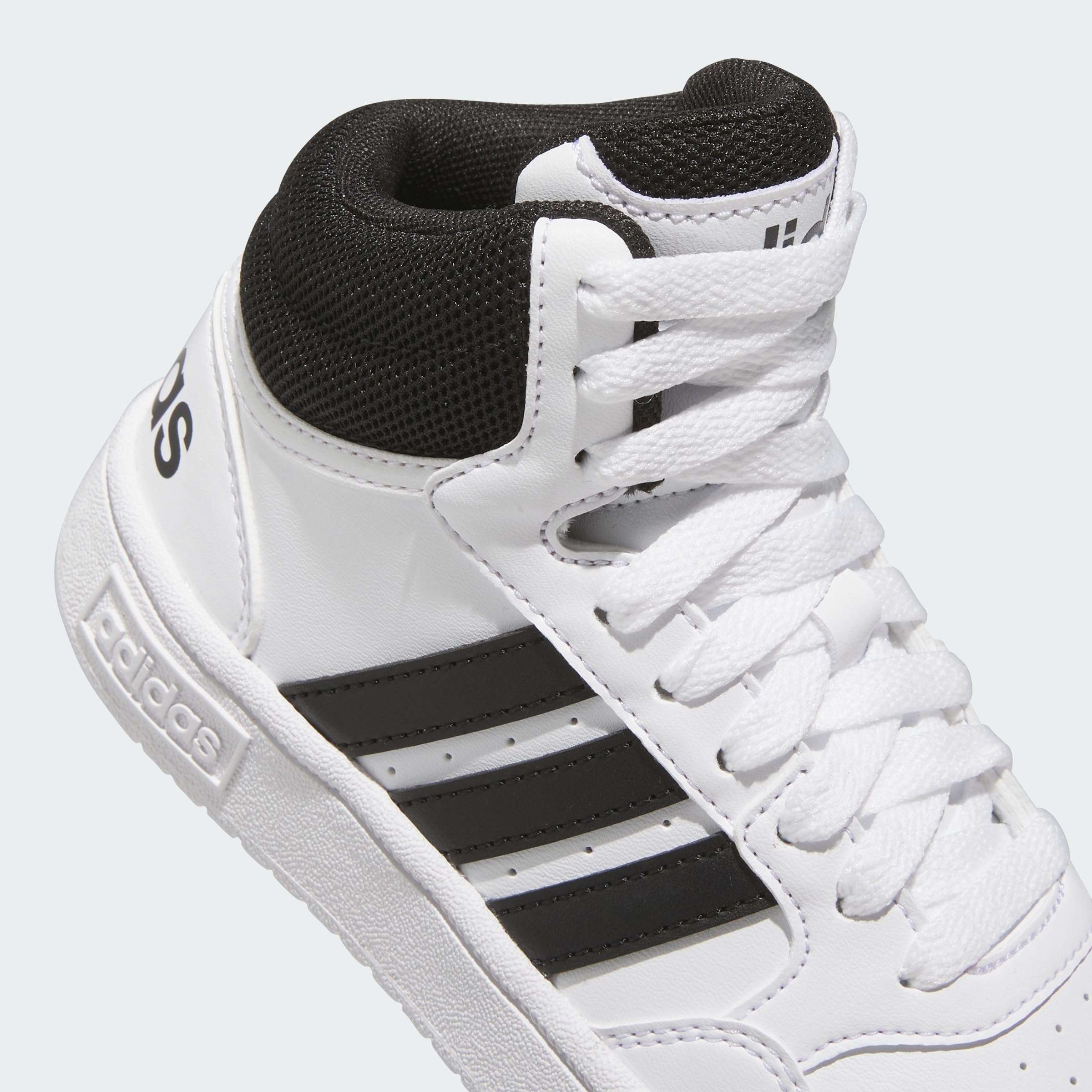 adidas Originals Unisex-Child Hoops 3.0 Mid, White/Black/Black, 10.5K 5