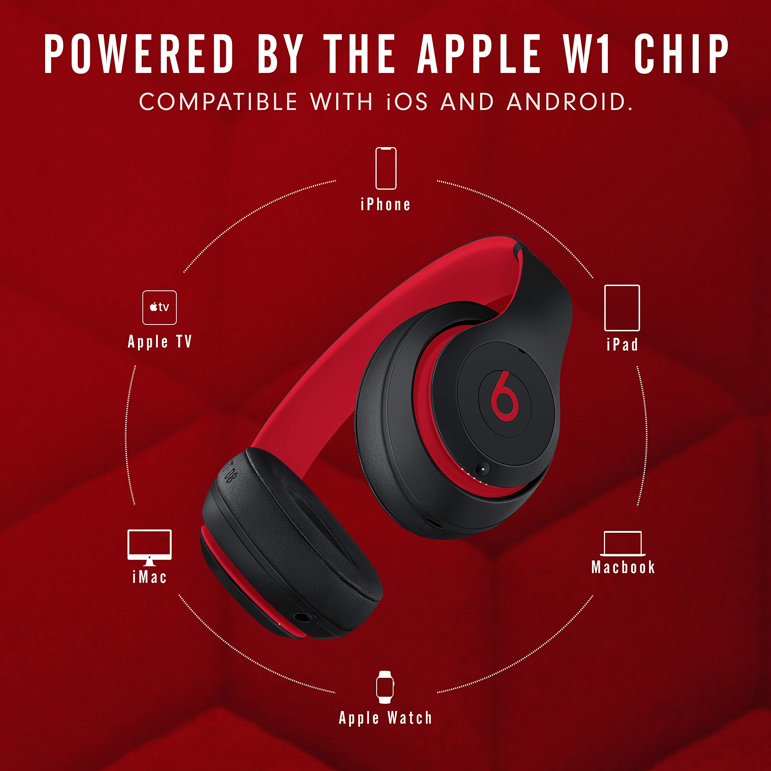 Beats Studio3 Decade Collection Wireless Over-Ear Headphones - Defiant Black/Red (Renewed) 5