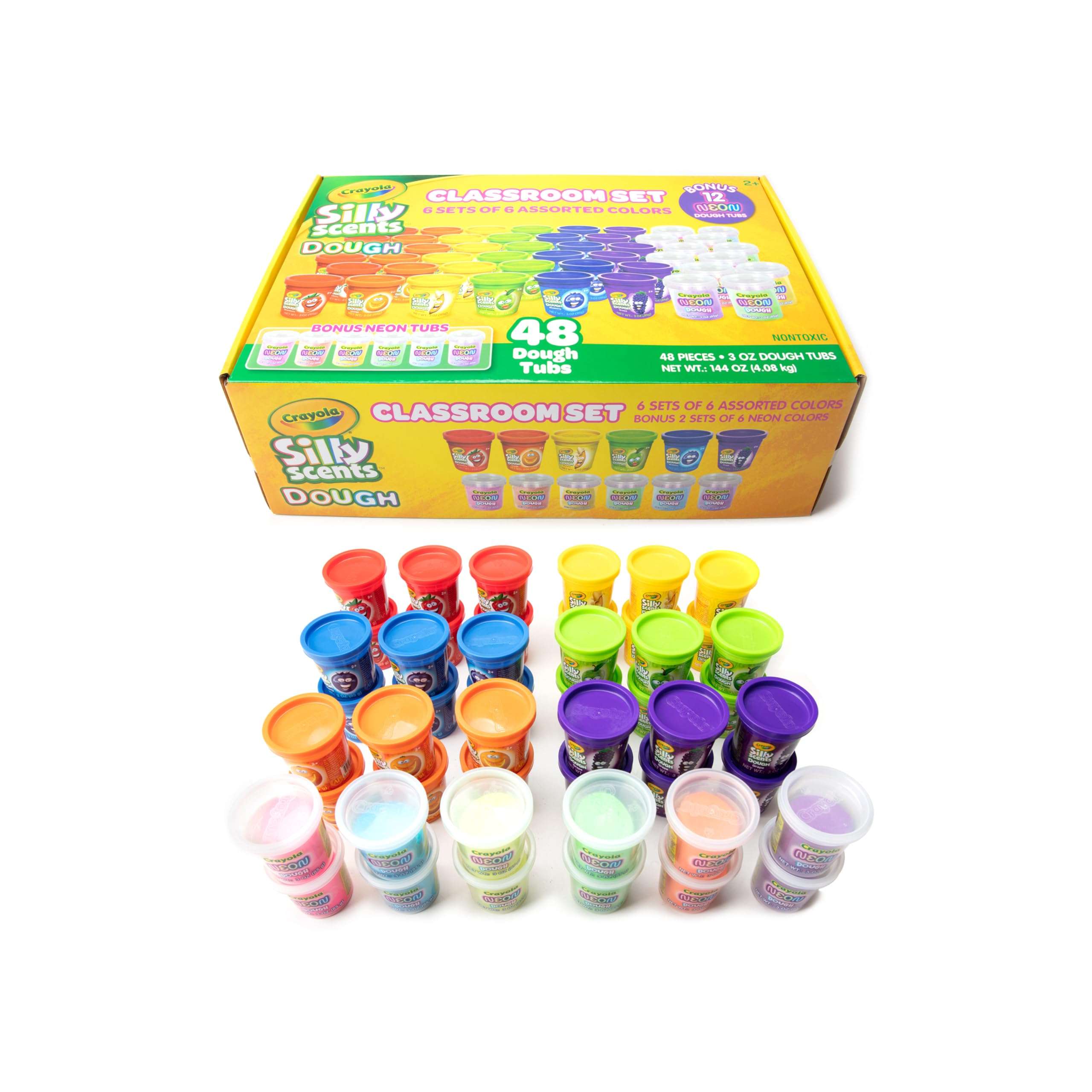Crayola Playdough Bulk Pack | 48 Tubs of 3oz Scented Play Dough Plus 12 Sparkle Dough Colors for Teacher Supplies, Classroom or Preschool 3