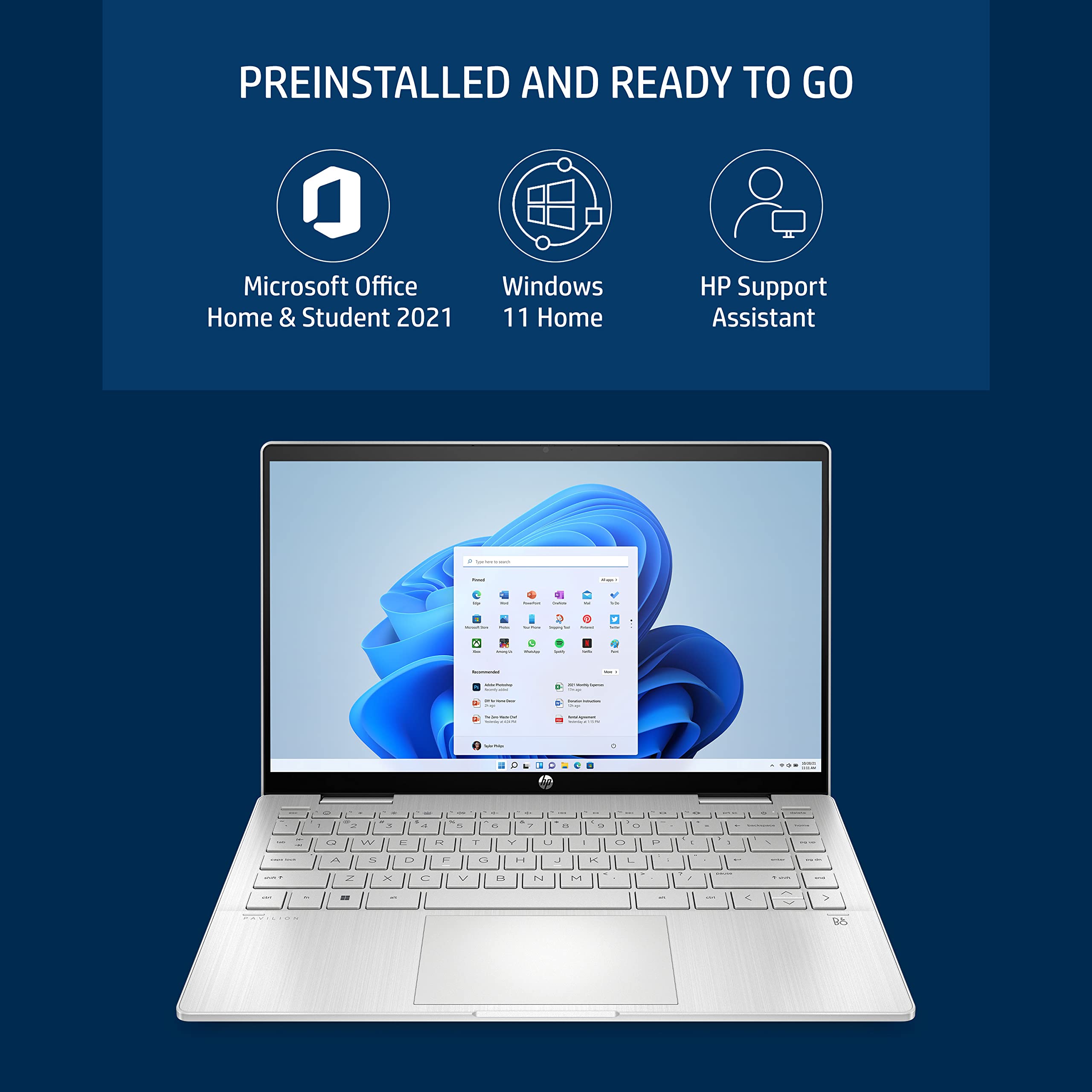 HP Pavilion x360,12th Gen Intel Core i5-1235U 8GB RAM/512GB SSD 14-inch(35.6 cm) Micro-Edge FHD Multitouch-Enabled Laptop/Intel Iris Xe Graphics/Backlit KB/Pen/Alexa/B&O/Win 11/MSO/1.41 Kg,14-ek0084TU 4