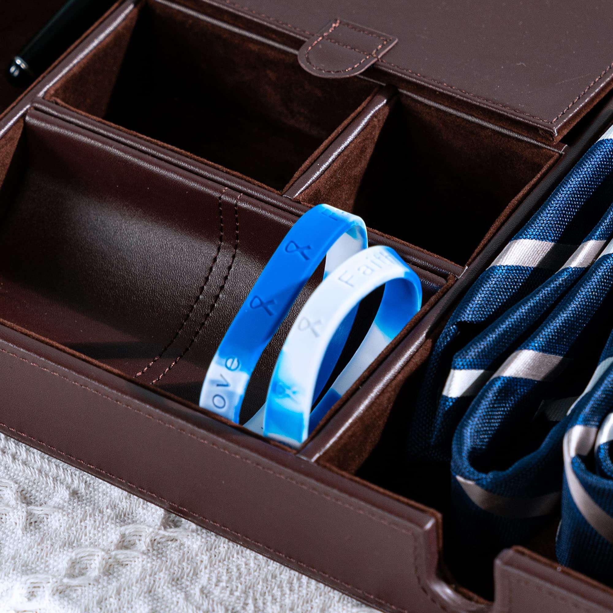 50 Pack Adult Blue & White Silicone Bracelets - Blue & White Silicone Bracelets for Lou Gehrig's Disease Fundraisers 2