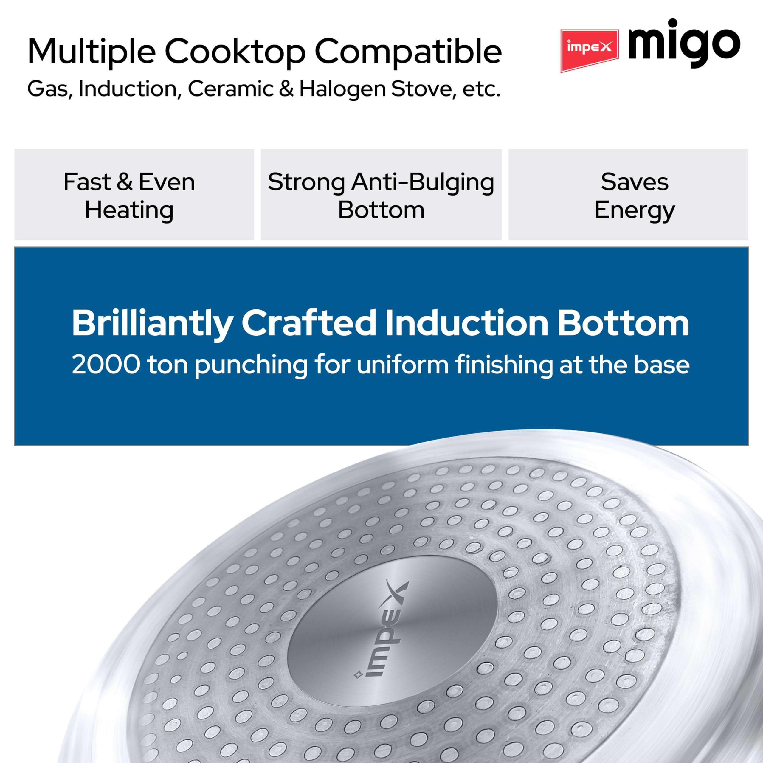 Impex 5 Litre Aluminium Pressure Cooker With Outer Lid | Induction And Gas Stove Compatible Pressure Cooker For Healthy Cooking | ISI Certified | 5 Years Warranty, Silver 6