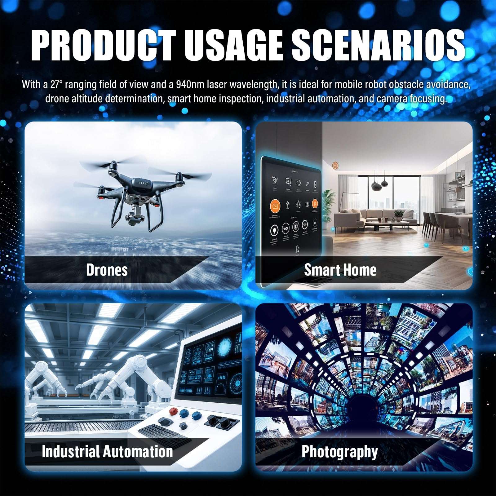 CQRobot VL53L1X Time-of-Flight (ToF) Long Distance Ranging Sensor, Compatible with Raspberry Pi/Arduino/STM32 Board, I2C Interface. for Mobile Robot, UAV, Detection Mode, Camera, Smart Home. 6