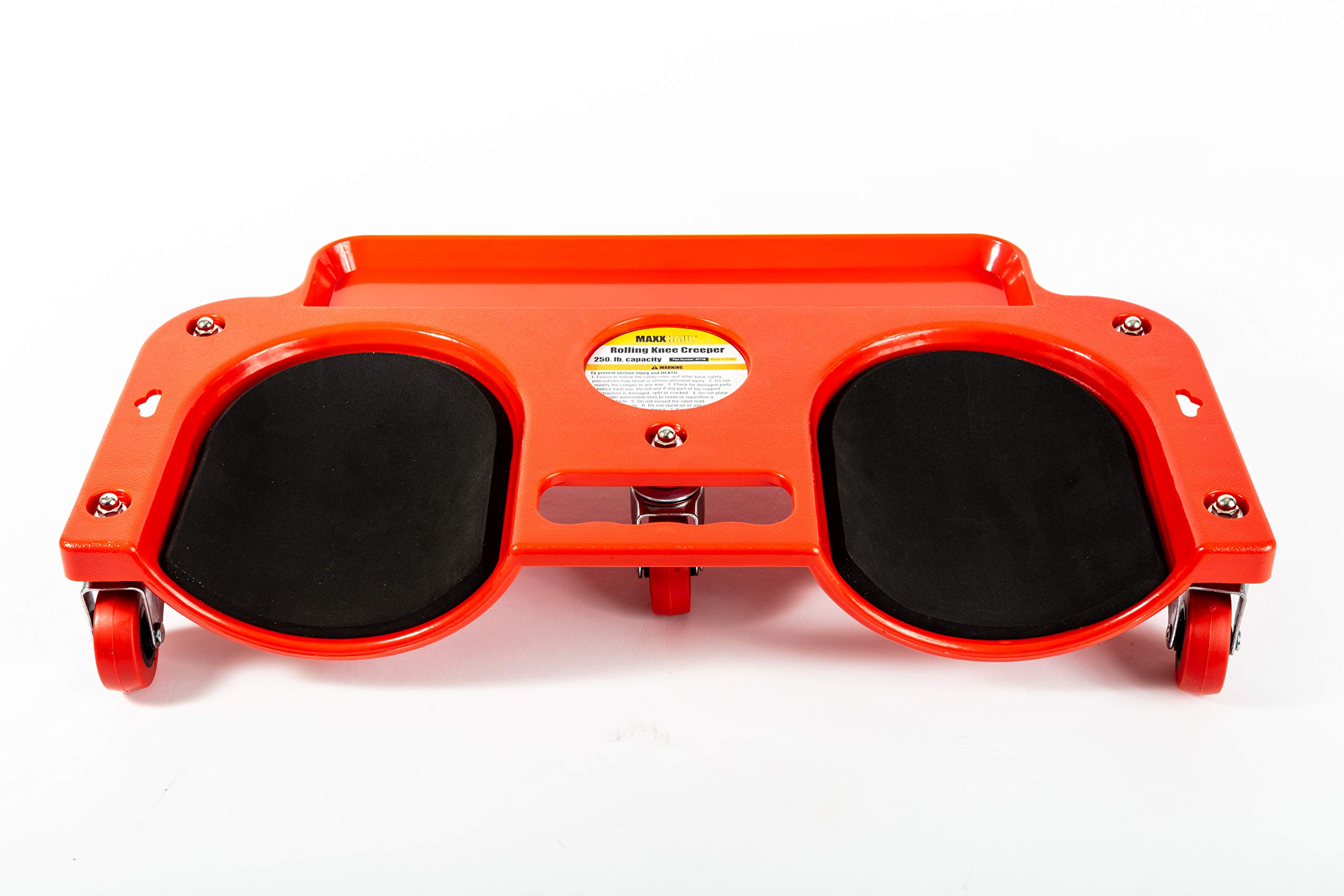 MaxWorks MaxxHaul 80748 Rolling Knee Creeper/Pads ABS High-Impact Frame, 5 Swivel Castors, Tool Tray Holder, multi-color, Small 2