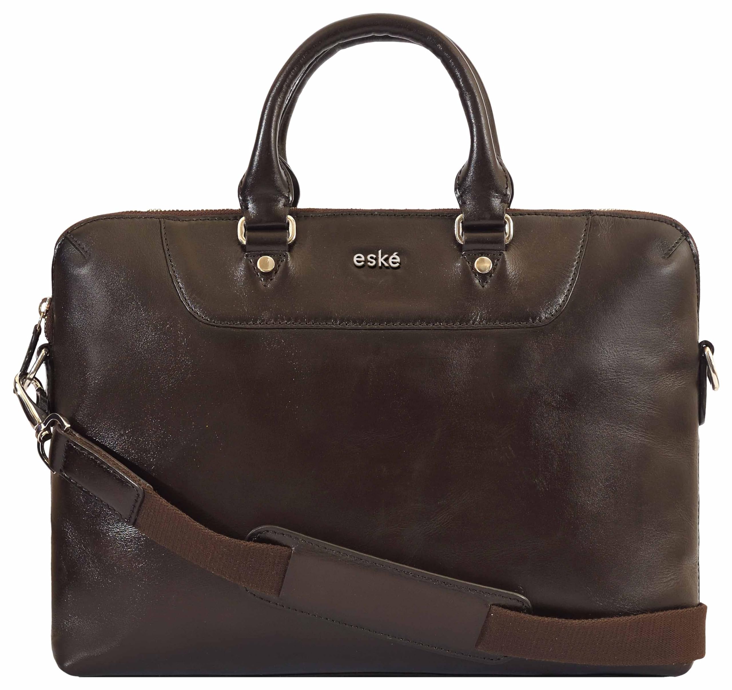 eske Snowel Genuine Leather Formal/Travel Unisex Briefcase, Fits Upto 14" Laptop 1