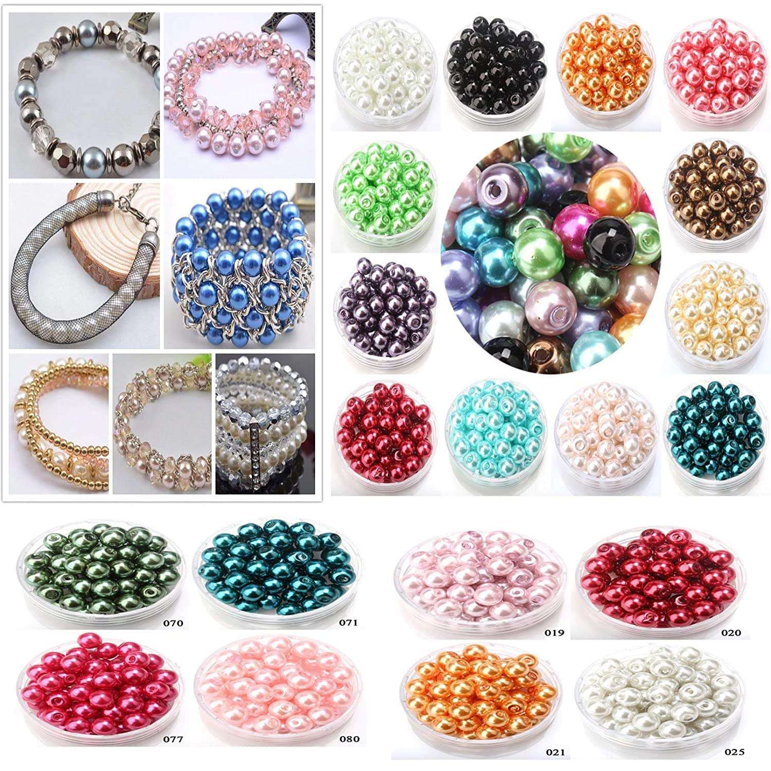 Diy Crafts 15030 Imitation Pearls Beads Diy Bracelet Earrings Bead Choker Necklace Jewelry Making, Pack of 400 100x4, Mix Sizes (Multicolor) 1