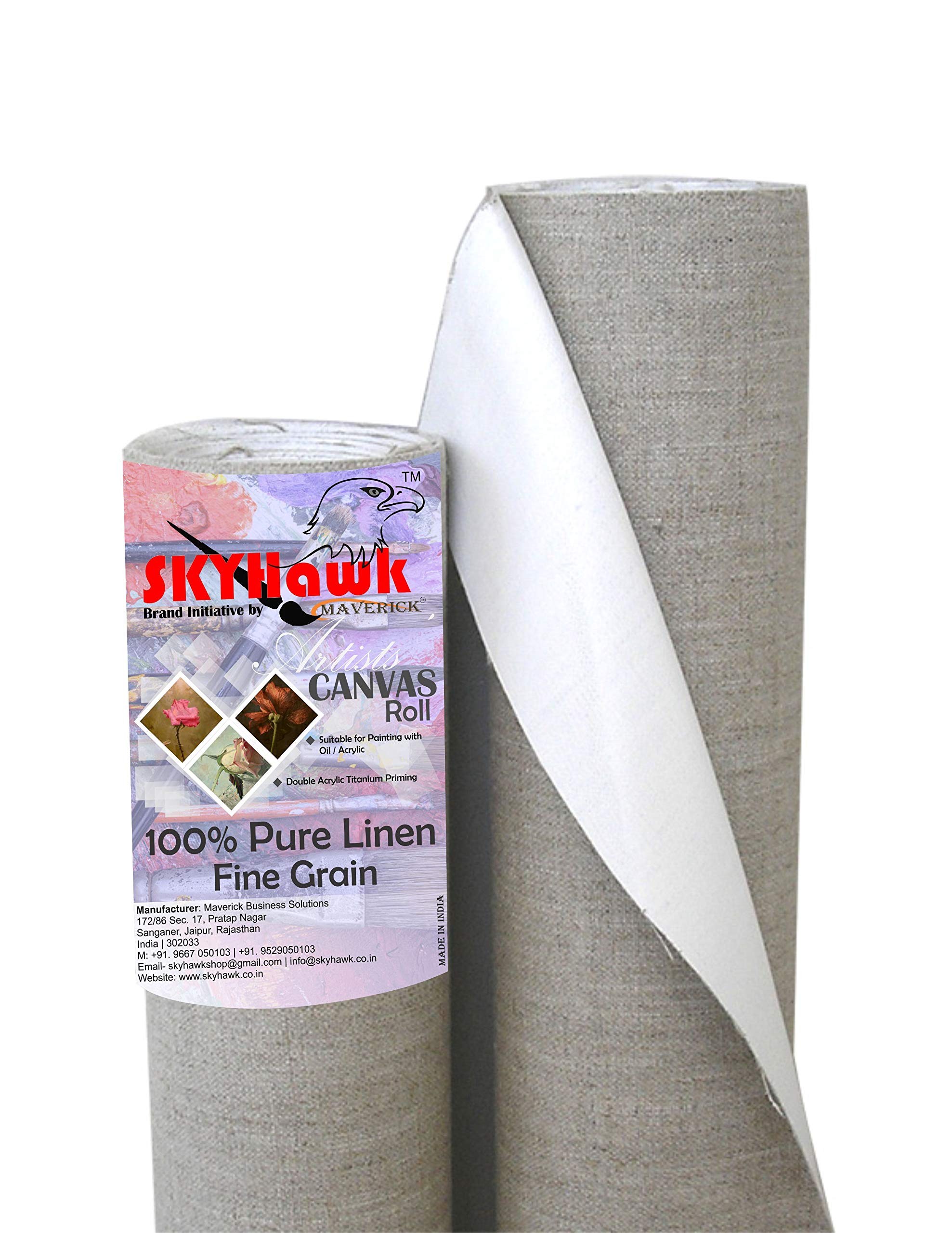 SKYHawk Fine Grain Linen Canvas Roll 28 Inch x 5 Meter