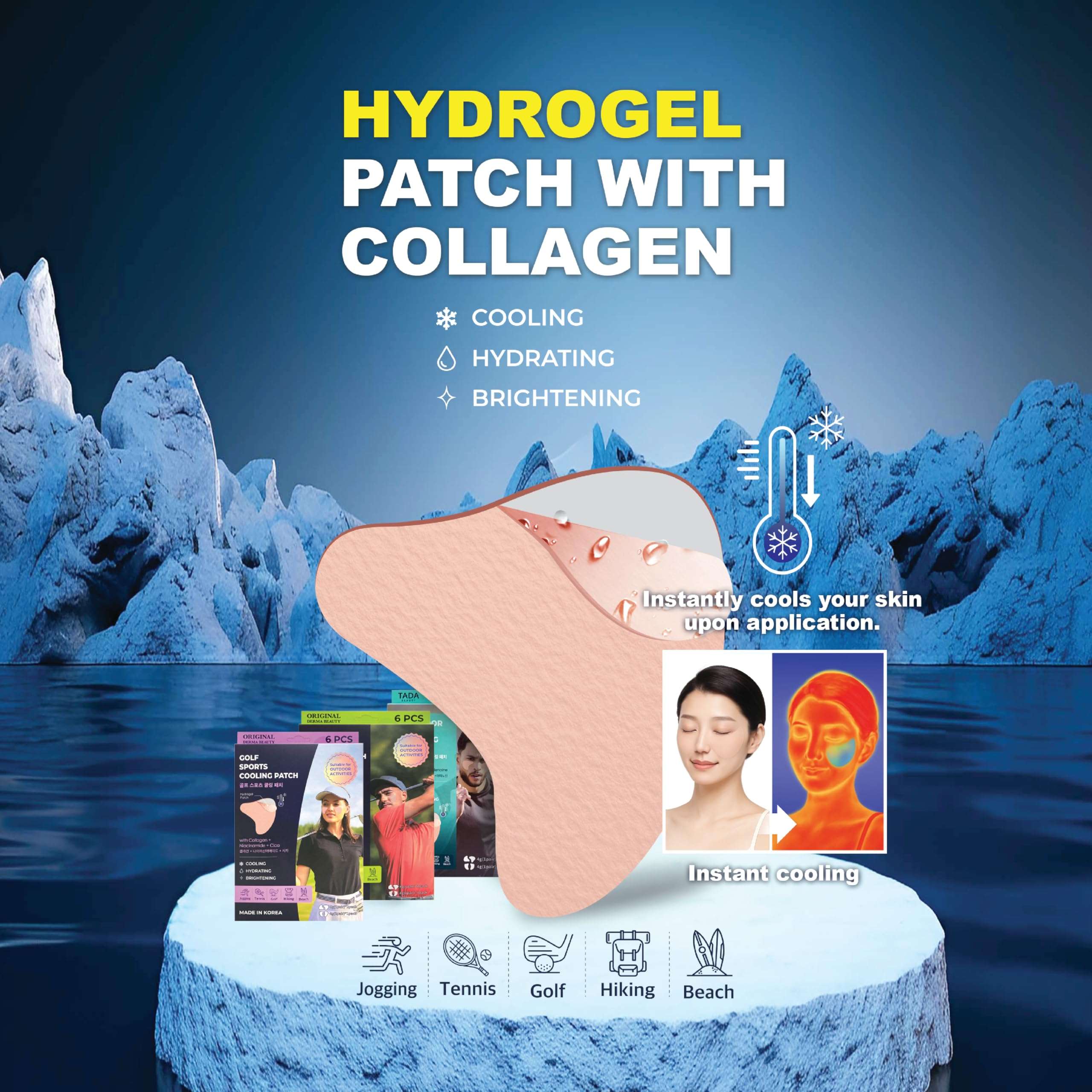 Sun Patch 4PK, Reusable Under Eye UV Protection for Golf, Hiking, Driving, Outdoor Sports | Cooling Sunblock Patches, Scar & Sun Damage Protection, Mother's Day Gift (Women 4PK) 6