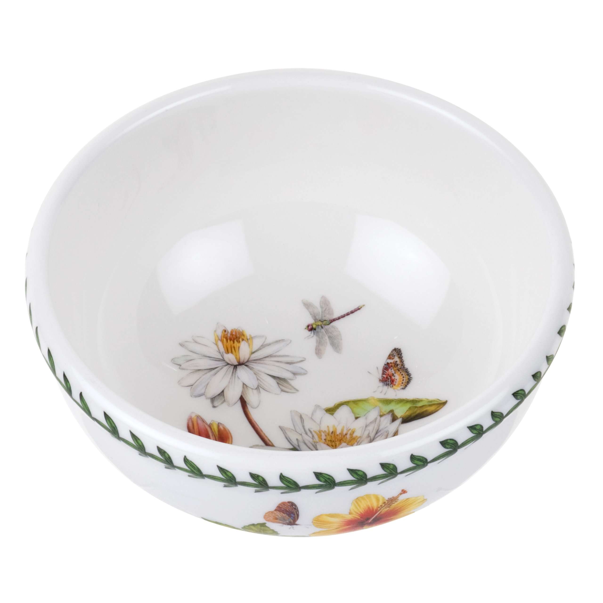 Portmeirion Exotic Botanic Garden 5.5” Individual Fruit Salad Bowl with White Water Lily Motif | Dishwasher, Microwave, and Oven Safe | For Cereal, Breakfast, or Dessert | Made in England 1