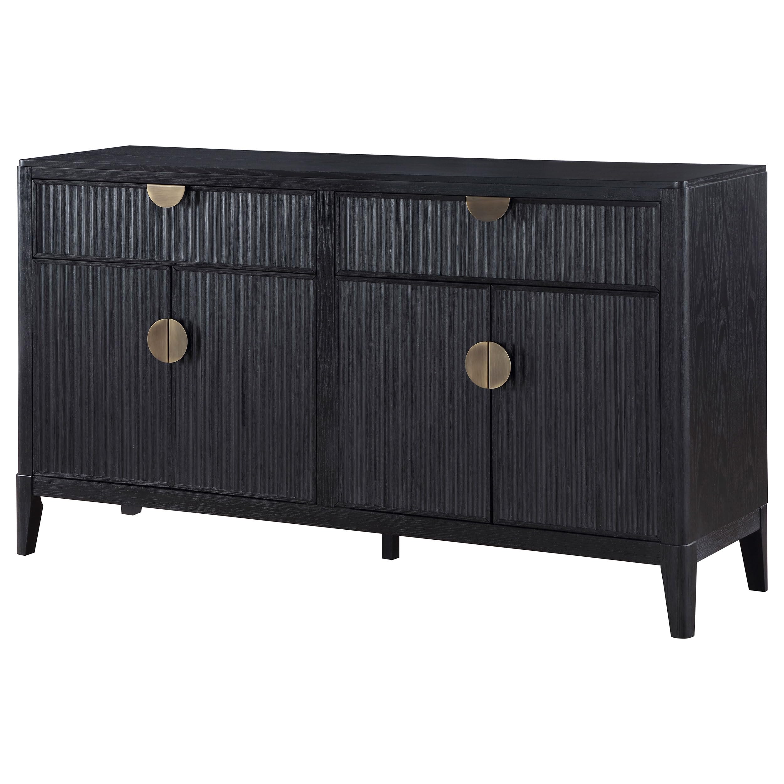 Coaster Home Furnishings - Brookmead - 4-Door Sideboard Buffet Cabinet - Solid Wood Storage Cabinet with Drawers - Dining Room, Kitchen, Living Room - 60 Inch - Black & Gold - 108235 6