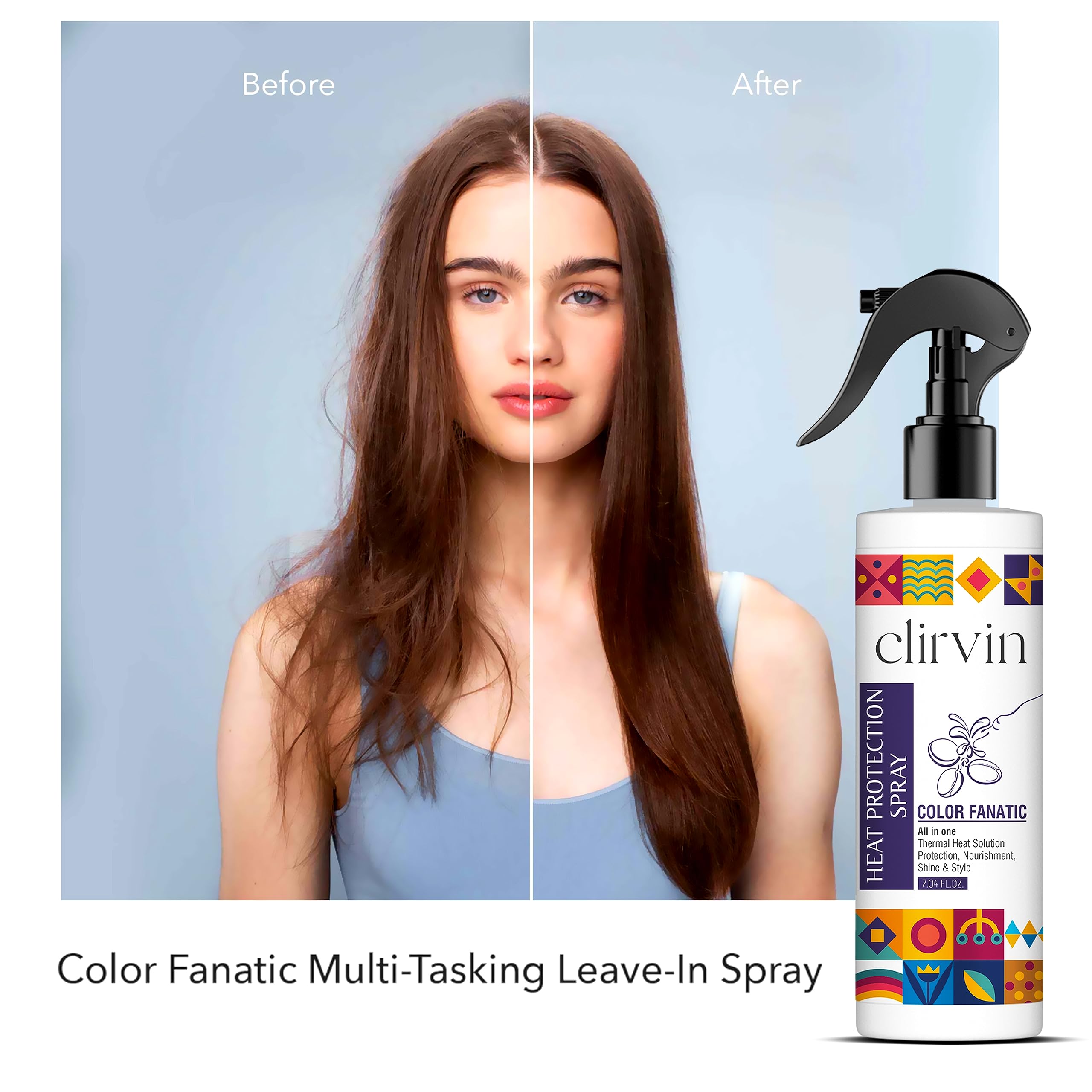 Clirvin Color Fanatic Heat Protectant Spray for Curl & Color Protection|Rosemary & AloeVera Sulphate and Paraben free (600 ml) 3