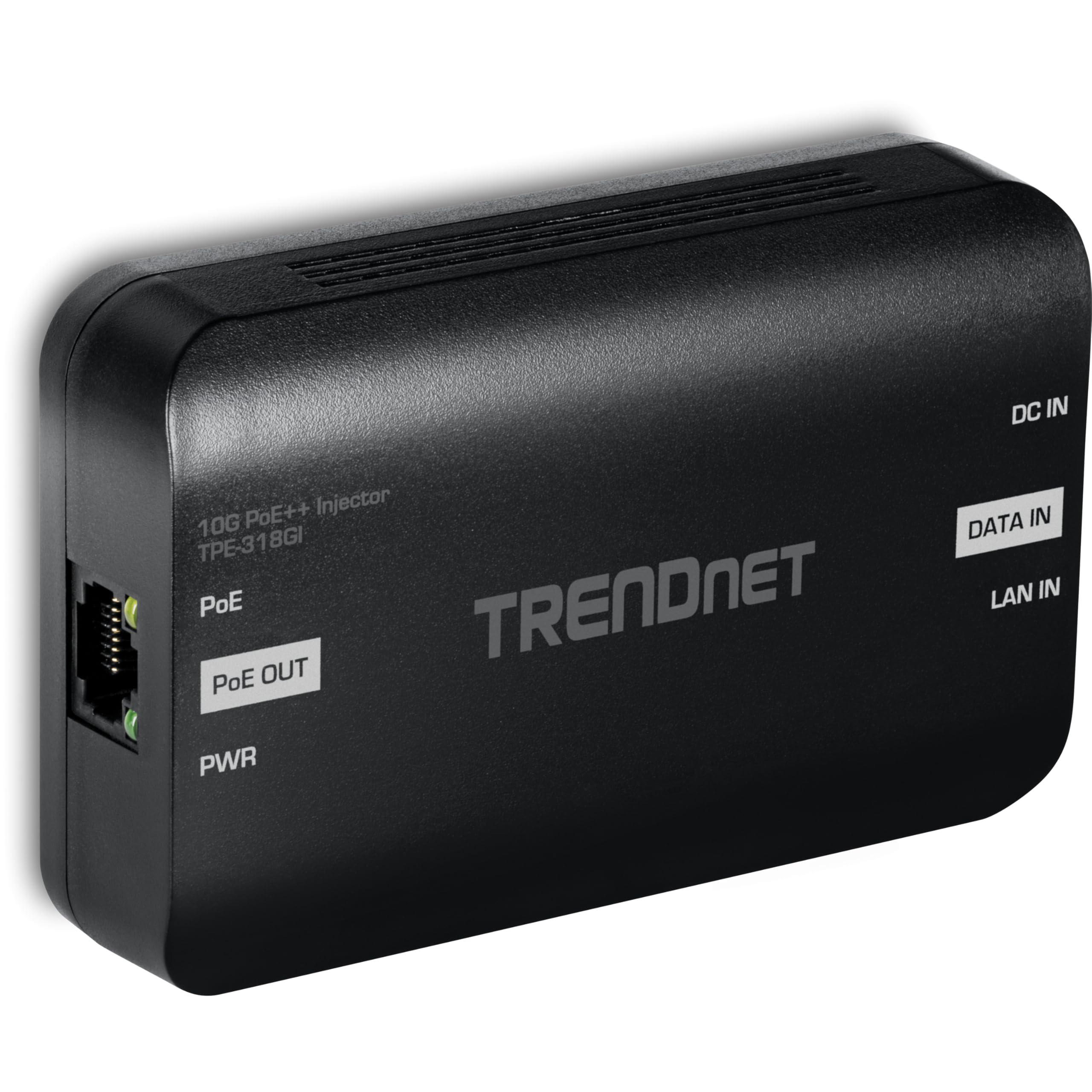 TRENDnet 10G PoE++ Injector, TPE-318GI, Converts a NonPoE Port to A PoE++ 10G Port, Supplies PoE (15.4W), PoE+ (30W), or PoE++ (90W) 6