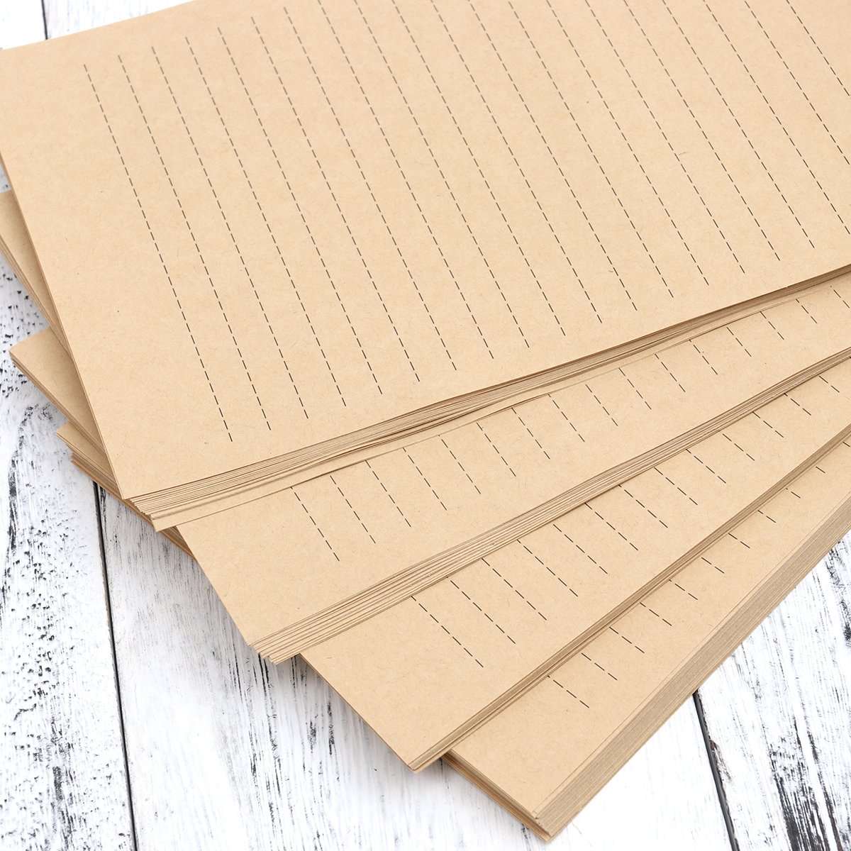 NUOLUX 100Pcs Vintage Kraft A5 Lined Letter Paper Retro Writing Paper for Home Office Stationary1 5