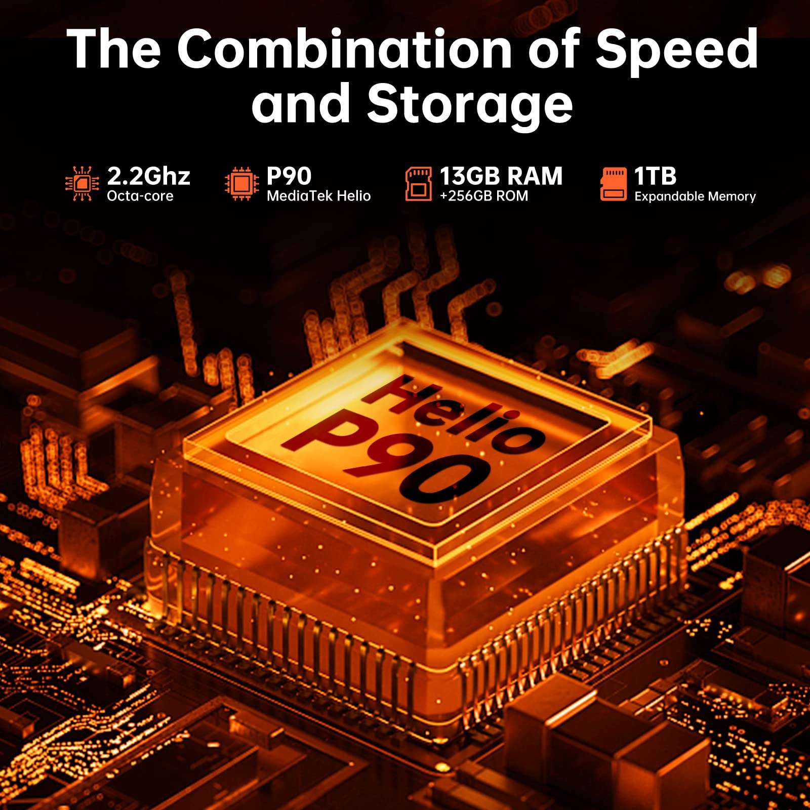 OUKITEL WP22 Rugged Smartphone Unlocked,13GB 256GB Android13 Cell Phone,10000mAh Battery 125dB Speaker 6.58" FHD+ Rugged Phone, Helio P90 48MP Camera 20MP Night Vision Mobile Phone,4G Dual Sim OTG NFC 4