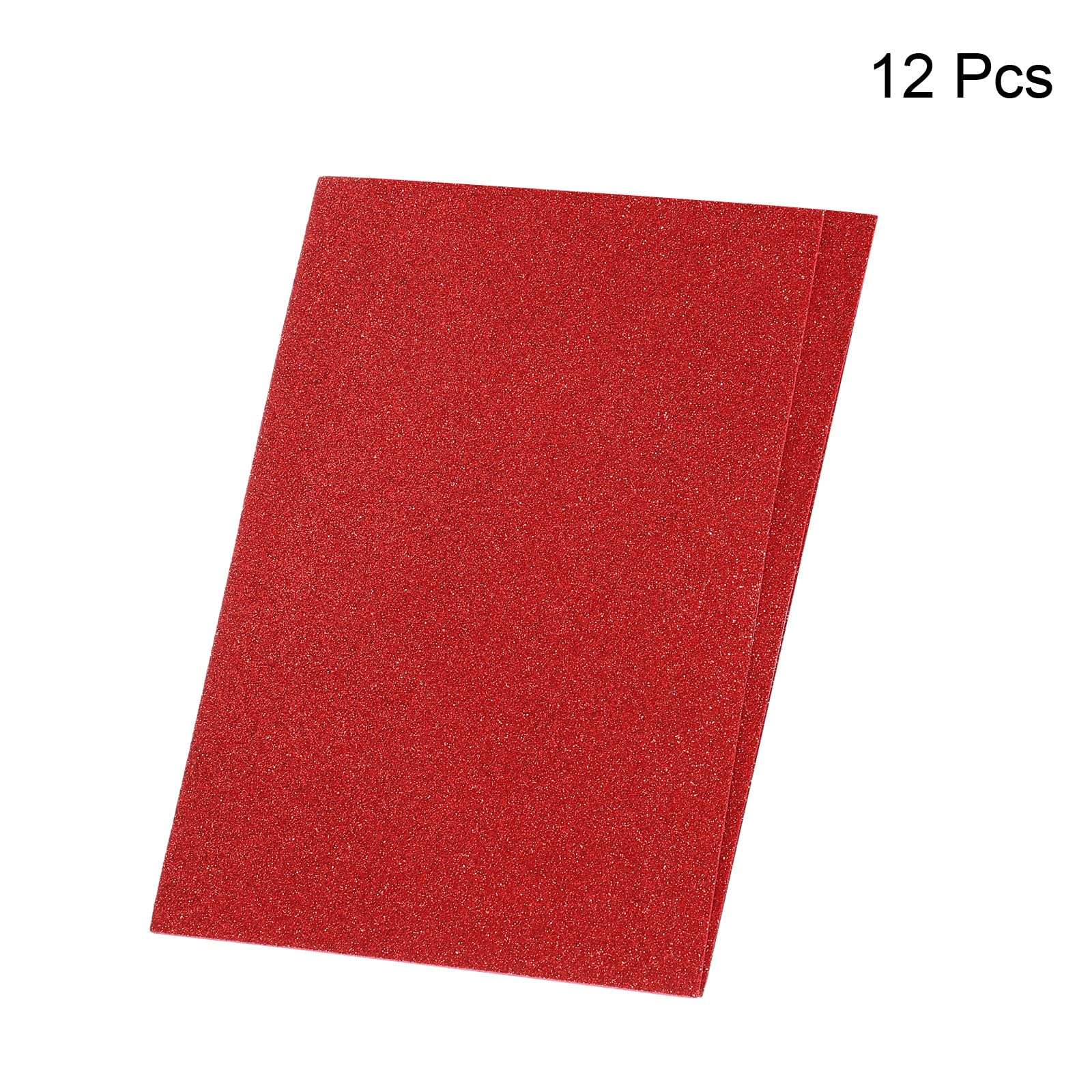 PATIKIL Glitter EVA Foam Sheets Soft Paper Self-Adhesive 11.8 x 7.8 Inch Red for DIY Projects Pack of 12 4