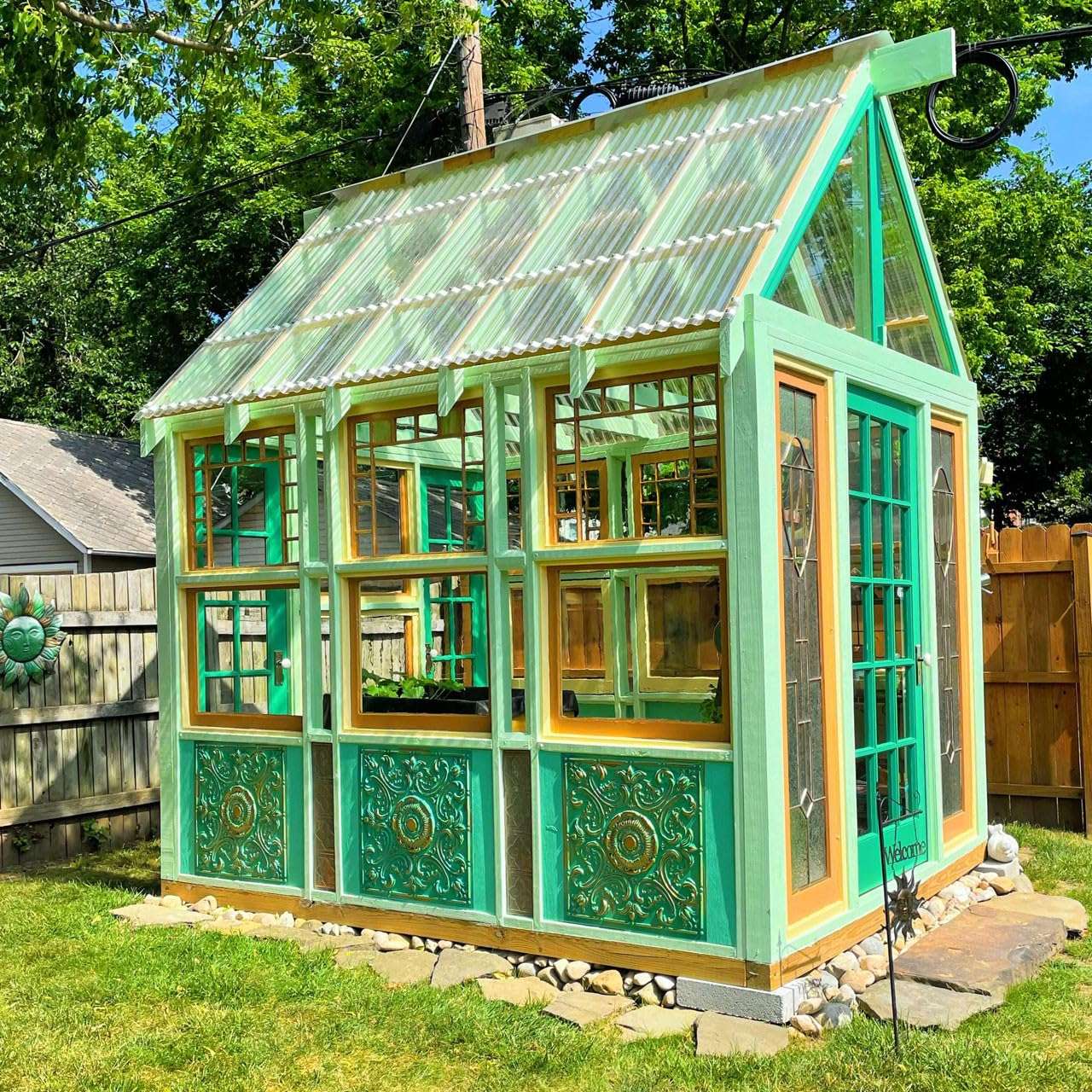 from Plain to Beautiful in Hours 511 Venice PVC 2' x 2' Lay-in or Glue-up Ceiling Tile (Covers / 100 sq.ft), Medieval Blue, 25 Piece 5