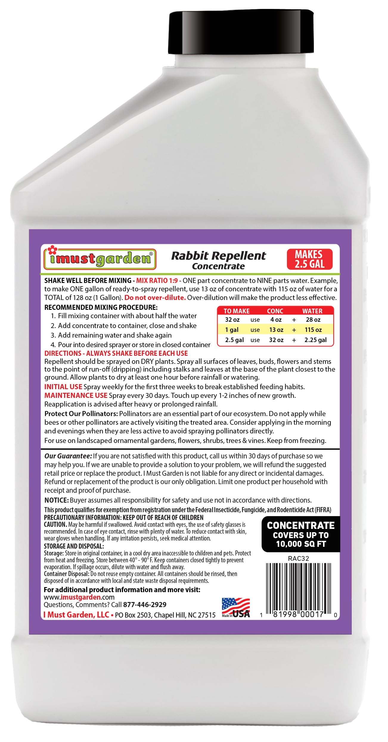 I Must Garden Rabbit Repellent Bundle [32oz Concentrate + 32oz Ready-to-Use Spray] 3