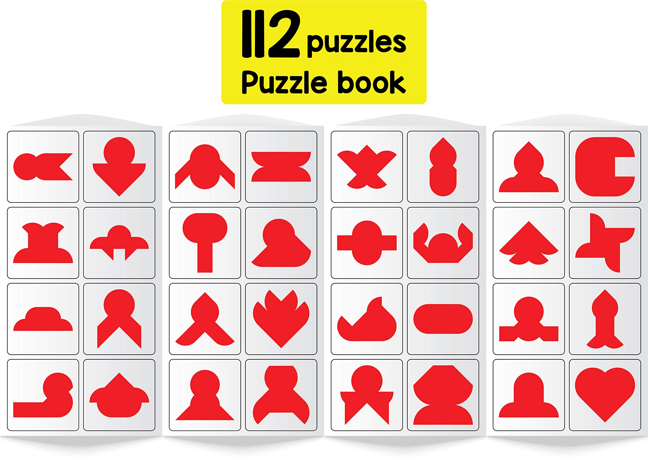 Magnetic Brain Games - with 18 double sided magnetic shapes, Magnetic board, 112 puzzle book, 112 solution book 6