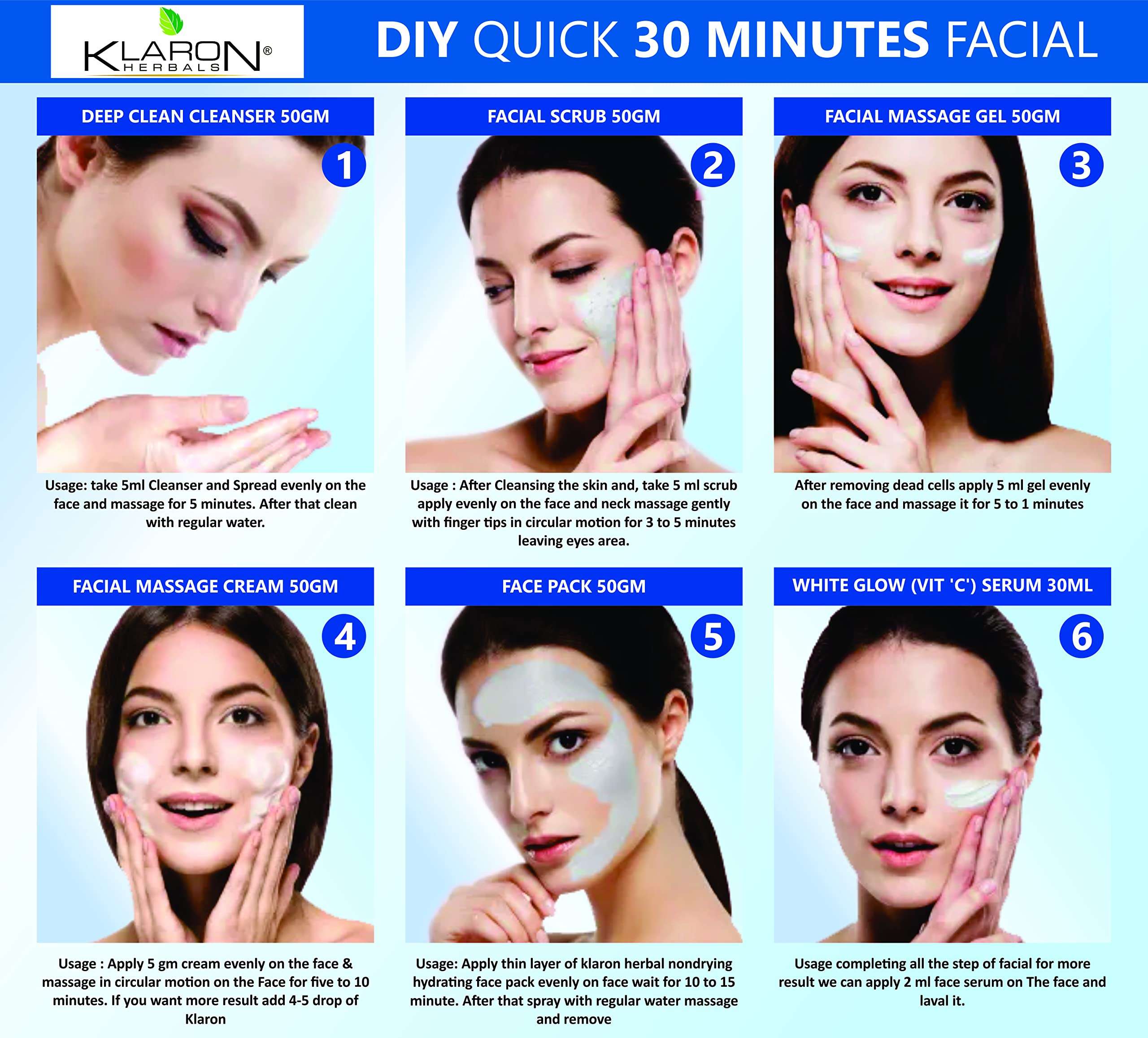 Klaron Herbals 250 gms CHARCOAL SPA & Facial Kit Professional Spa kit for Pollution Control & Clear Pigmentation | All Day Glowing Skin for men & Women | FREE VITAMIN C SERUM 30ml worth Rs 375 | 6 Easy Steps 3