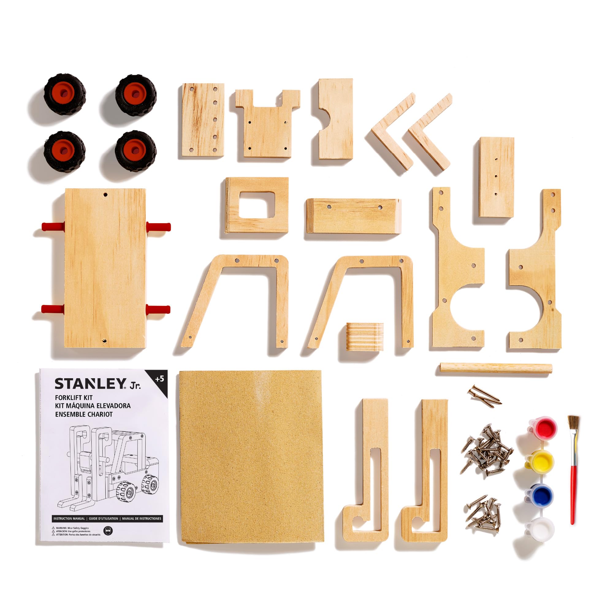 STANLEY Jr. Red Toolbox Little Lifters Forklift Fun Build & Play Set: DIY Kit for Ages 3+ 5