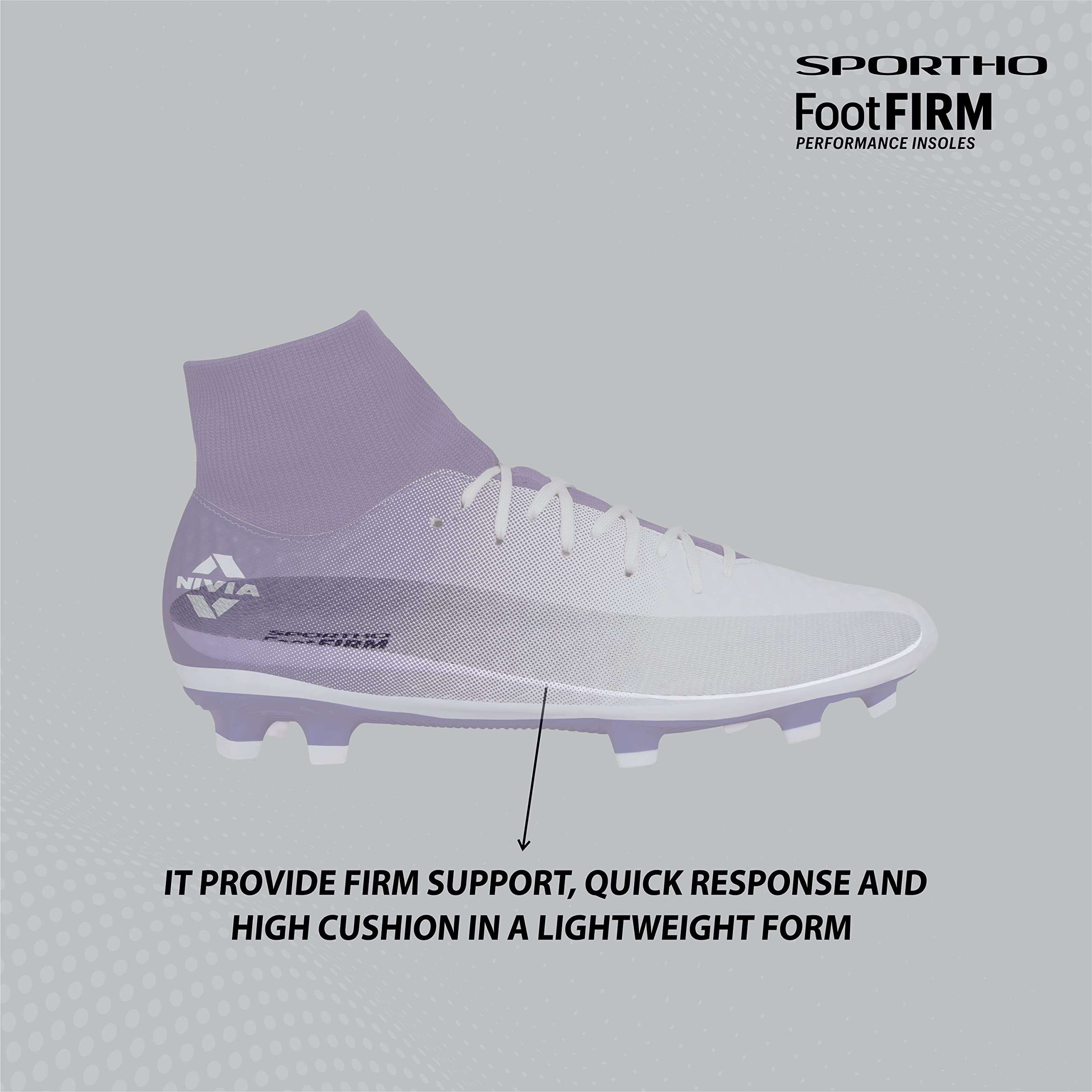 Nivia Oslar Blade 2.0 Football Shoes for Men/Sports and Athletic Footwear with Upper Synthetic/Comfortable Football Shoes (White/Purple) UK-7 5