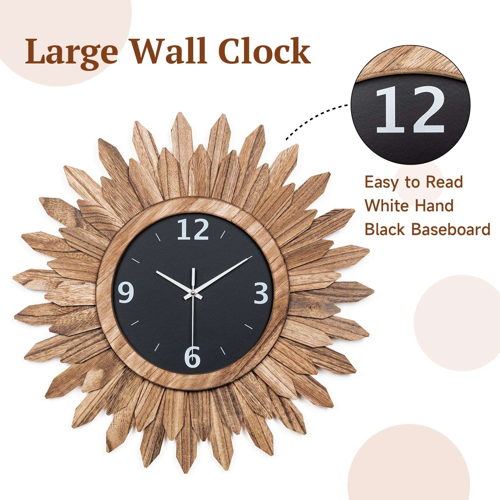Large Boho Mirror and Large Boho Wall Clock 4