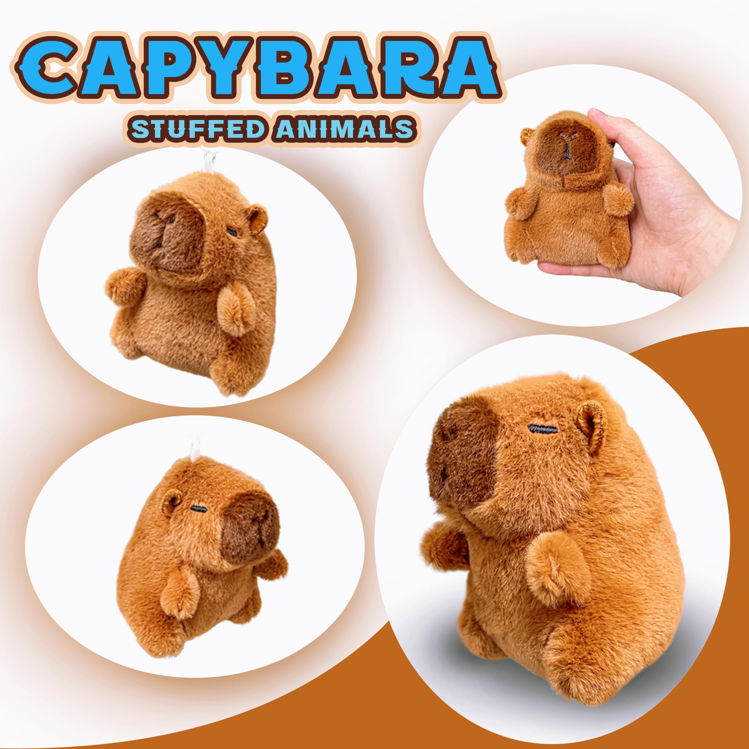 Capybara Plush Toys for Kids and Toddlers, Cute Stuffed Animals Doll, Kawaii Plushies, Small Capybara Stuffed Animal Plush Toys for Theme Party Favors, Classroom Prizes 5