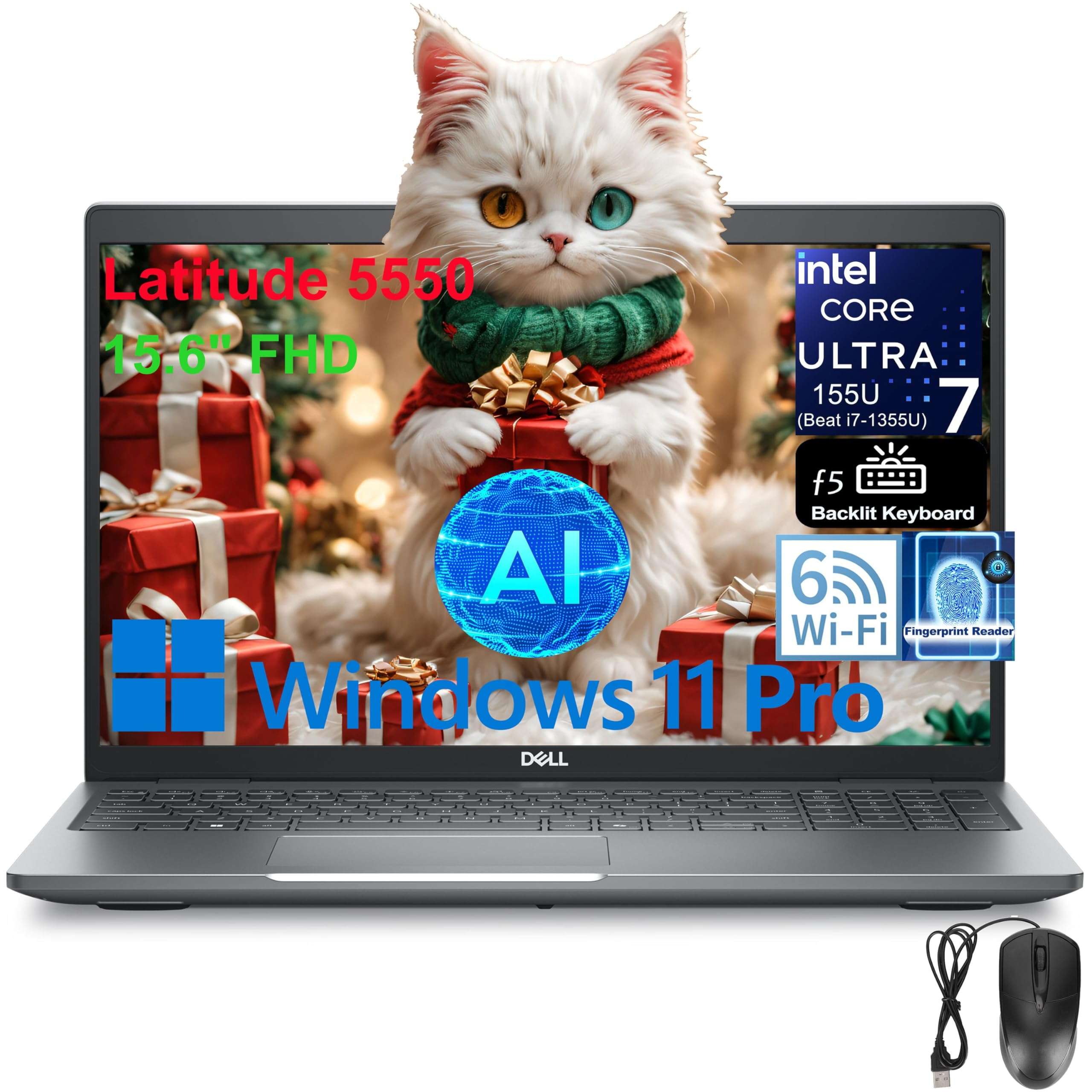 DELL 2022 Inspiron 7425 2-in-1 Laptop, 14'' FHD+ Touchscreen, AMD Ryzen 5 5625U, 16GB RAM, 256GB SSD, FHD Webcam, Backlit Keyboard, Fingerprint Reader, HDMI, Wi-Fi 6, Windows 11 Home, Green 1