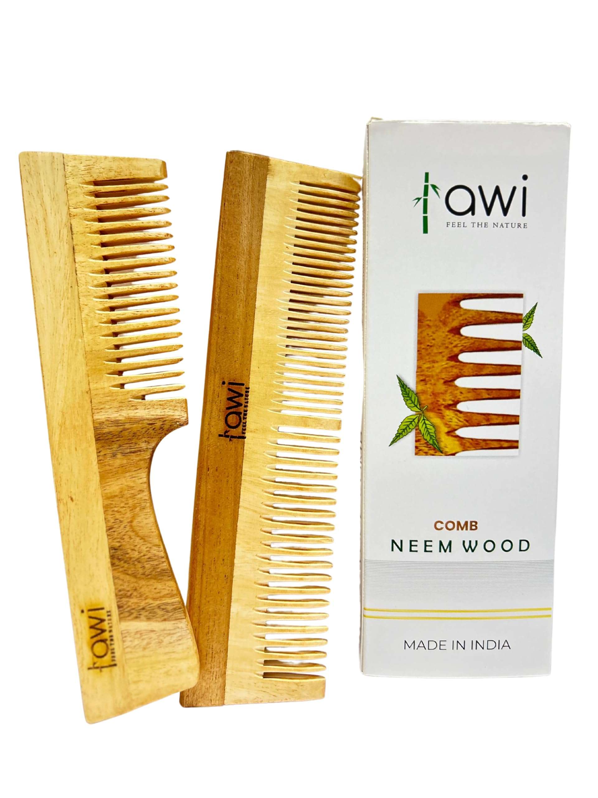 Awi Kacchi Neem Wooden Comb - Soaked In Neem Oil For Multi-Actions - Detangling, Frizz Control & Shine,Suited for Hair Growth, Hair fall & Dandruff Control For All Hair Types 5
