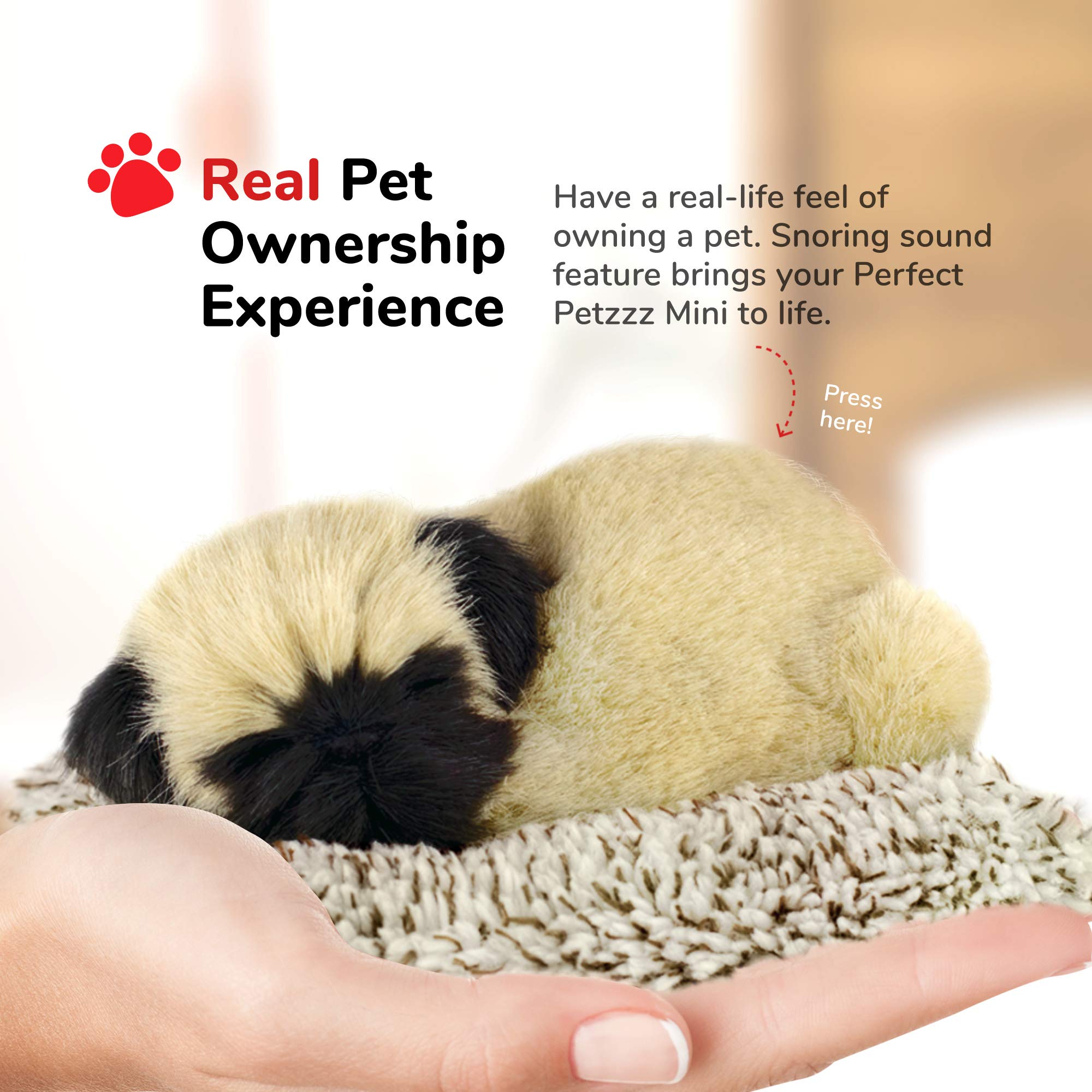 Perfect Petzzz Minis Pug, Realistic, Lifelike Stuffed Interactive Plush Toy, Electronic Pets, Companion Pet Puppy with 100% Synthetic Fur 4