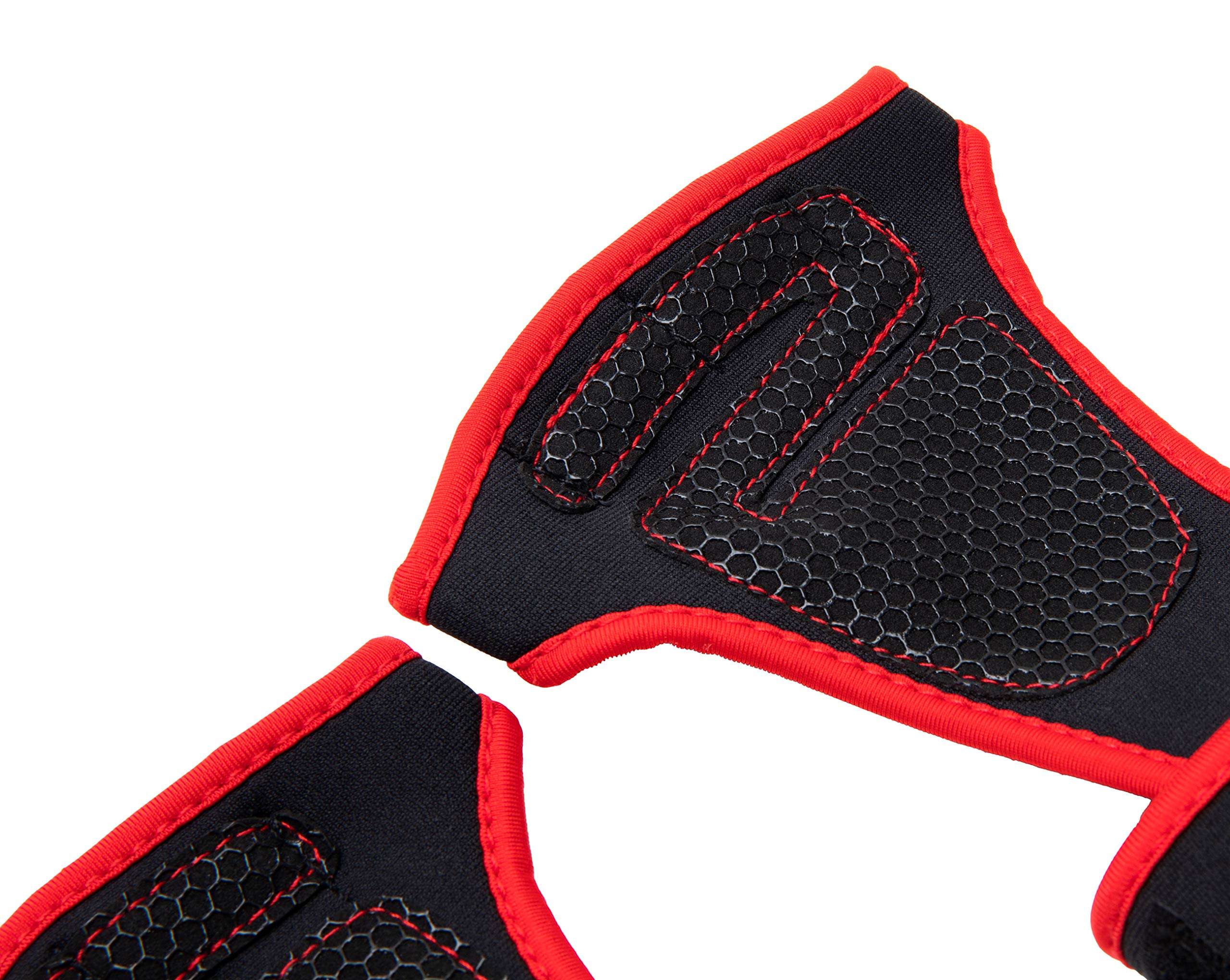 Mind Reader Pull-Up Glove Set, Secure Finger Holes, Textured Non-Slip Grip for Chin-Up Bars, Gymnastics, Circus Training, Aerial or Pole Fitness, Medium, Red 4