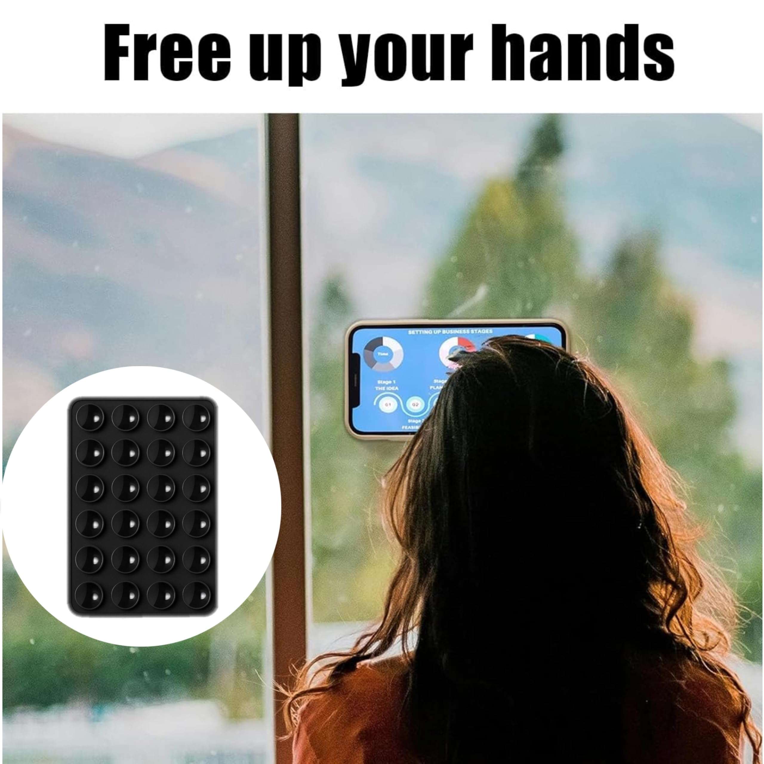 Like Star® Double Sided Back Cover for Silicone Suction Adhesive for Phone Cover | Stick Ease Multi-Purpose Hands-Free Suction Phone Accessory | Strong Grip Holder for Mirror & Shower (Pack of 3) 4