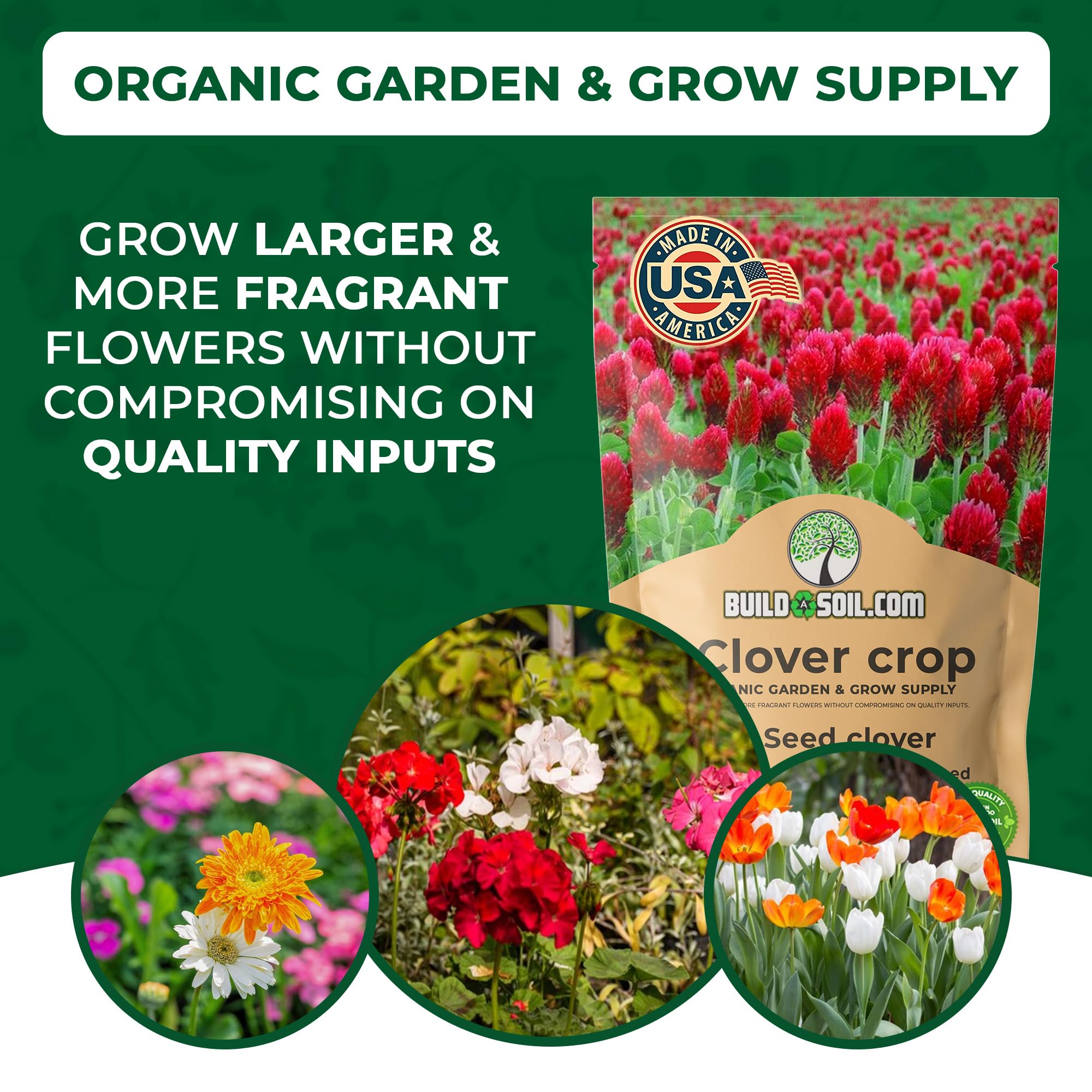 BuildASoil No-Till Clover Seed Cover Crop Blend 12 Species Cover Crop Seed Mix Premium Clover Seeds for Lawn - Plants Friendly Cover Crop for Garden - 60% Clover (3 lb Bag) 4