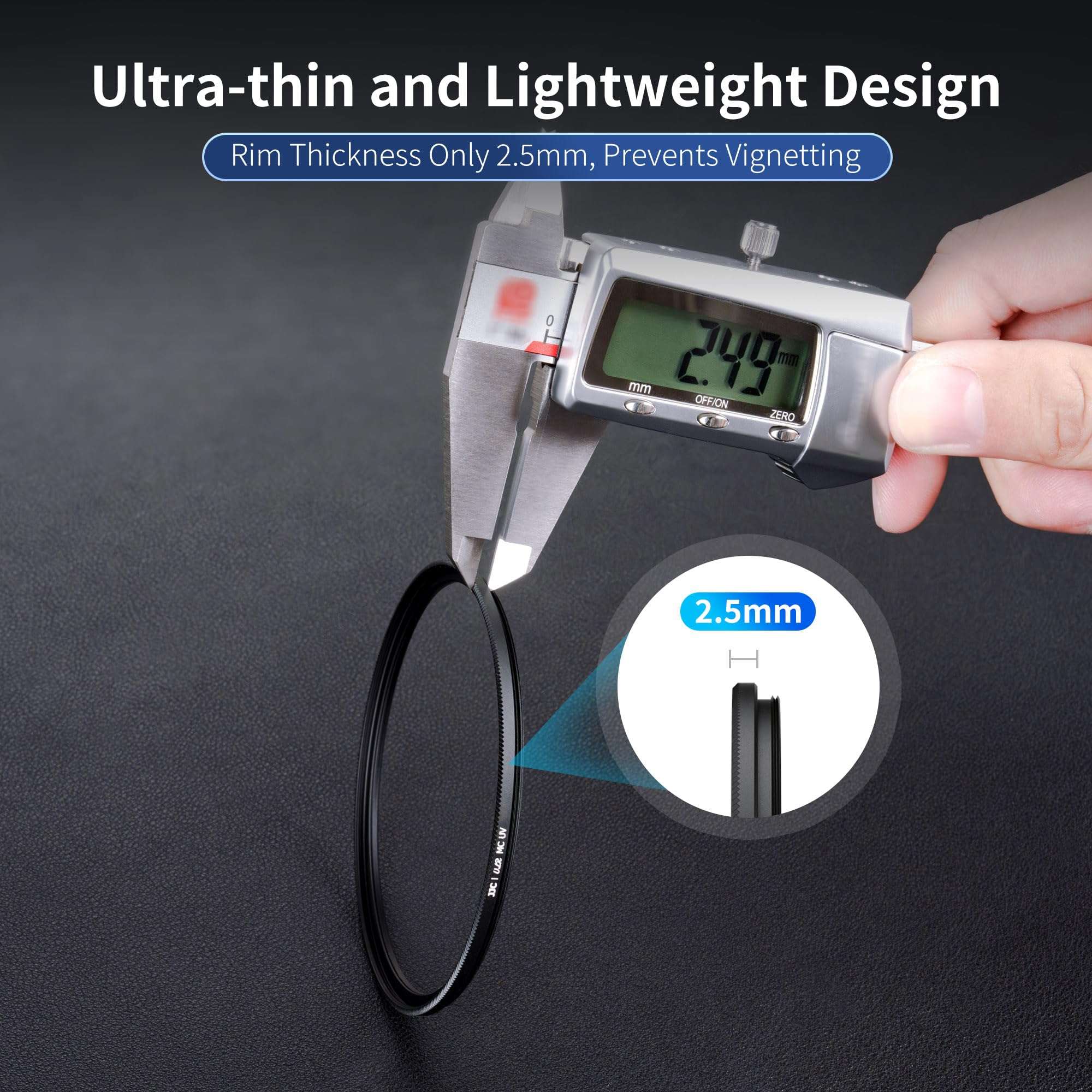 JJC 58mm Ultra-Low Reflectivity UV Filter Lens Protection for Canon EOS Rebel T7 T6 T5 4000D T8i T7i T6s T6i T5i T4i T3i T2i SL3 SL2 XSi XTi with EF-S 18-55mm Kit Lens & More 58mm Filter Thread Lenses 5