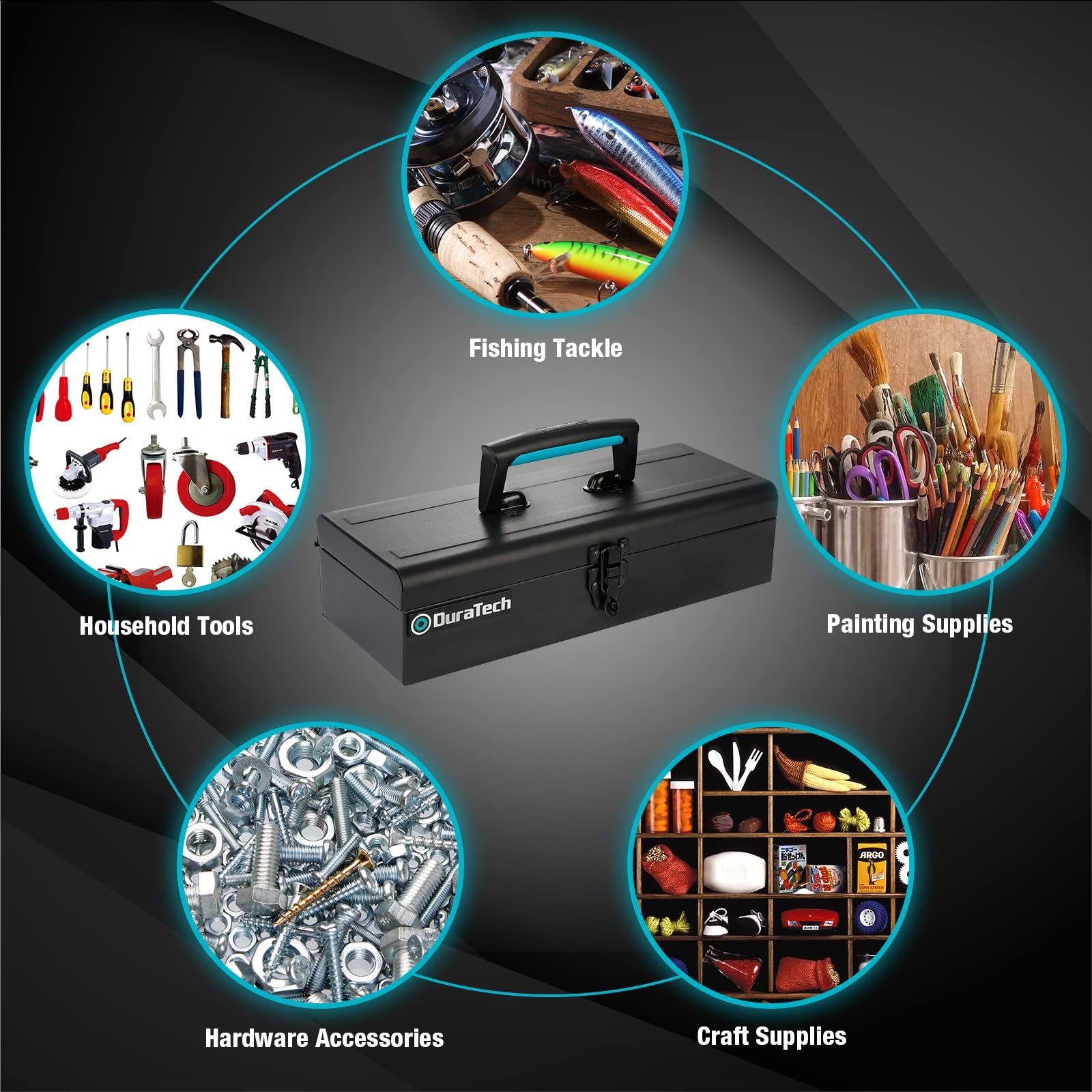 DuraTech 15" Metal Tool Box - Gifts for Dad & WORKPRO Mini Metal Tool Box 6