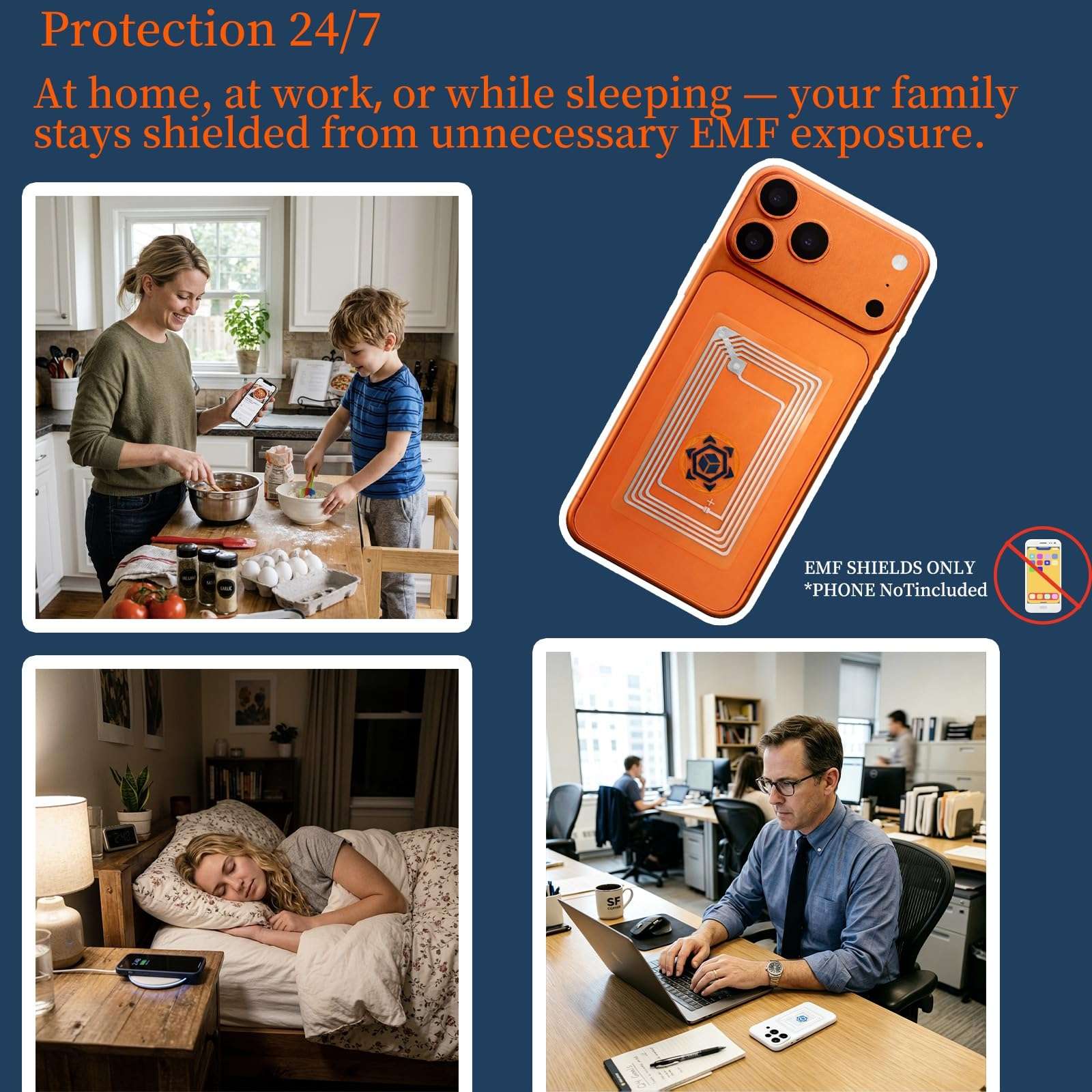 Sapbont EMF Blocker for Cell Phone - EMF Protection Sticker with Zero Signal Interference - 5G Wi-Fi EMF Shielding Chip for Pregnant Women, Kids - Anti EMF Neutralizer for iPhone, Laptop 5