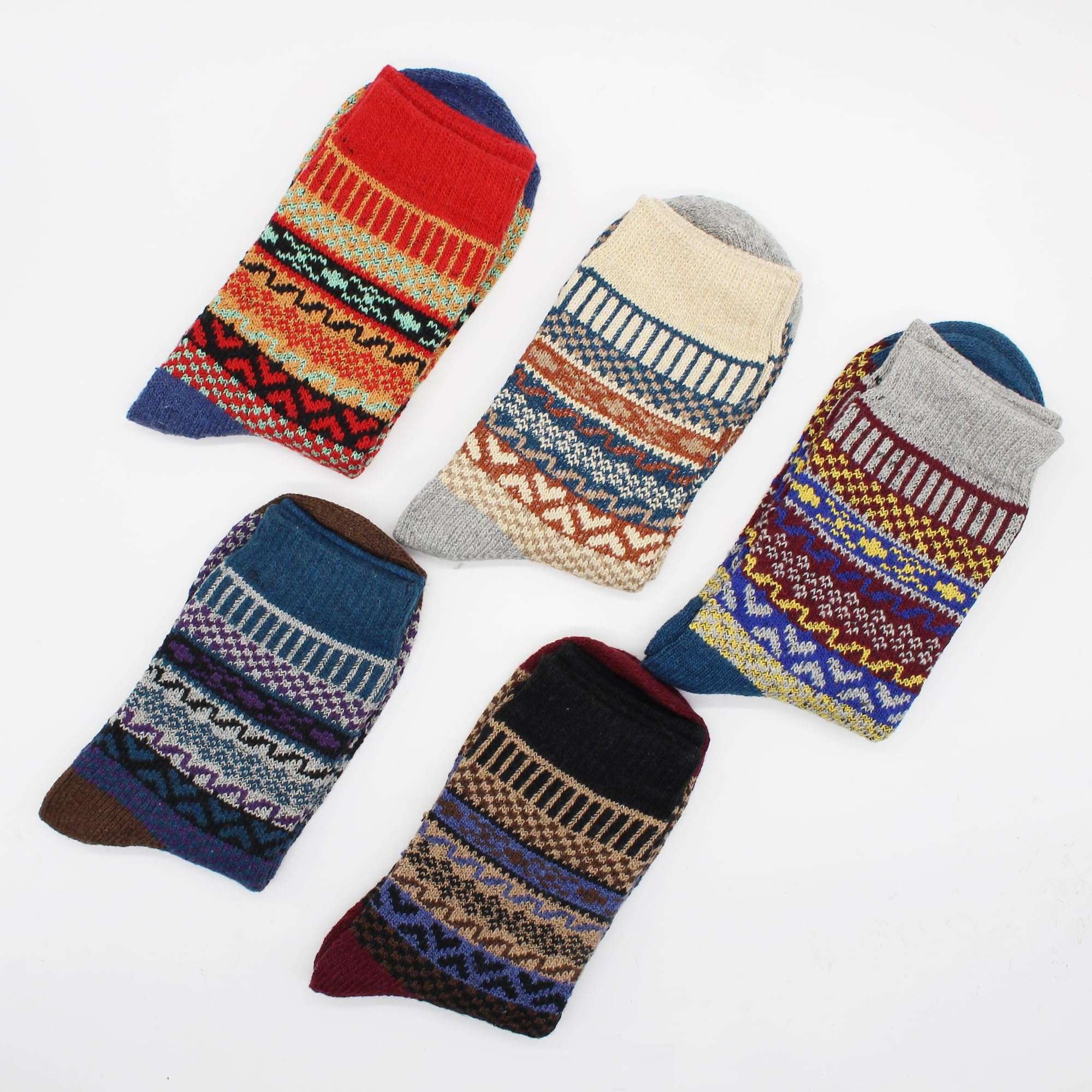 BLBJYPZX Wool Socks for Women, Cozy Thermal Fall Winter Hiking Alpaca Warm Think Knit Comfy Crew Calf Socks 5