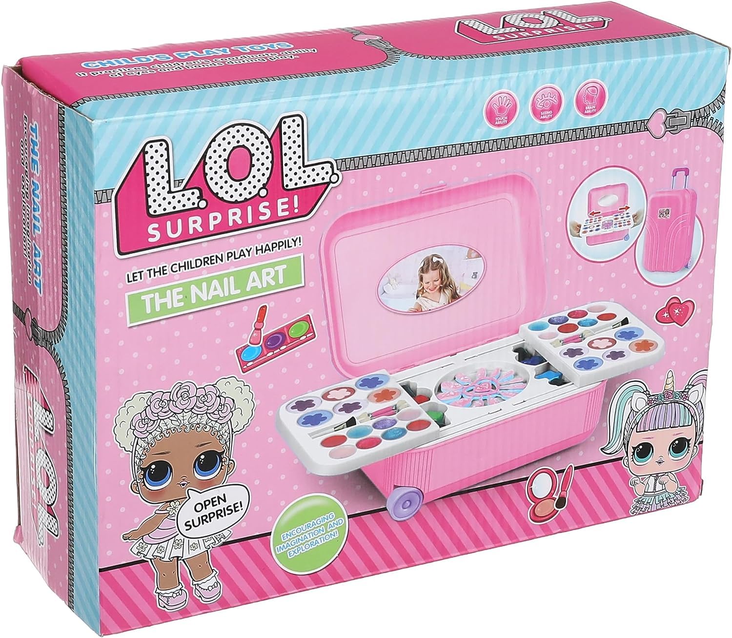 SUKON Kids Beauty Makeup Kit Cosmetic Pretend Toy Washable Portable Safe Assorted Professional Play Makeup Kit Makeup Playset for Girls Girl 1